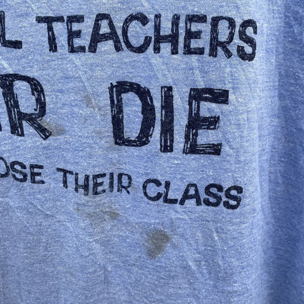 Vintage 🔥Vintage 70s Old School Teacher Never Die Ringer Tee Size US S / EU 44-46 / 1 - 5 Thumbnail