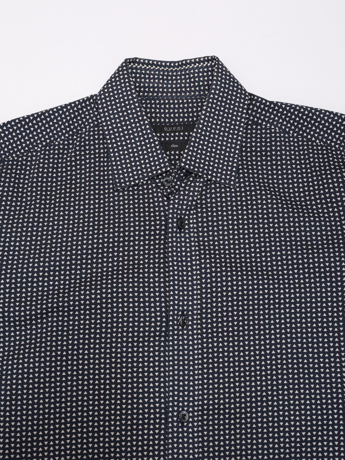 Gucci Gucci Triangle Pattern Printed Long Sleeve Shirt Cotton Size US S / EU 44-46 / 1 - 5 Thumbnail