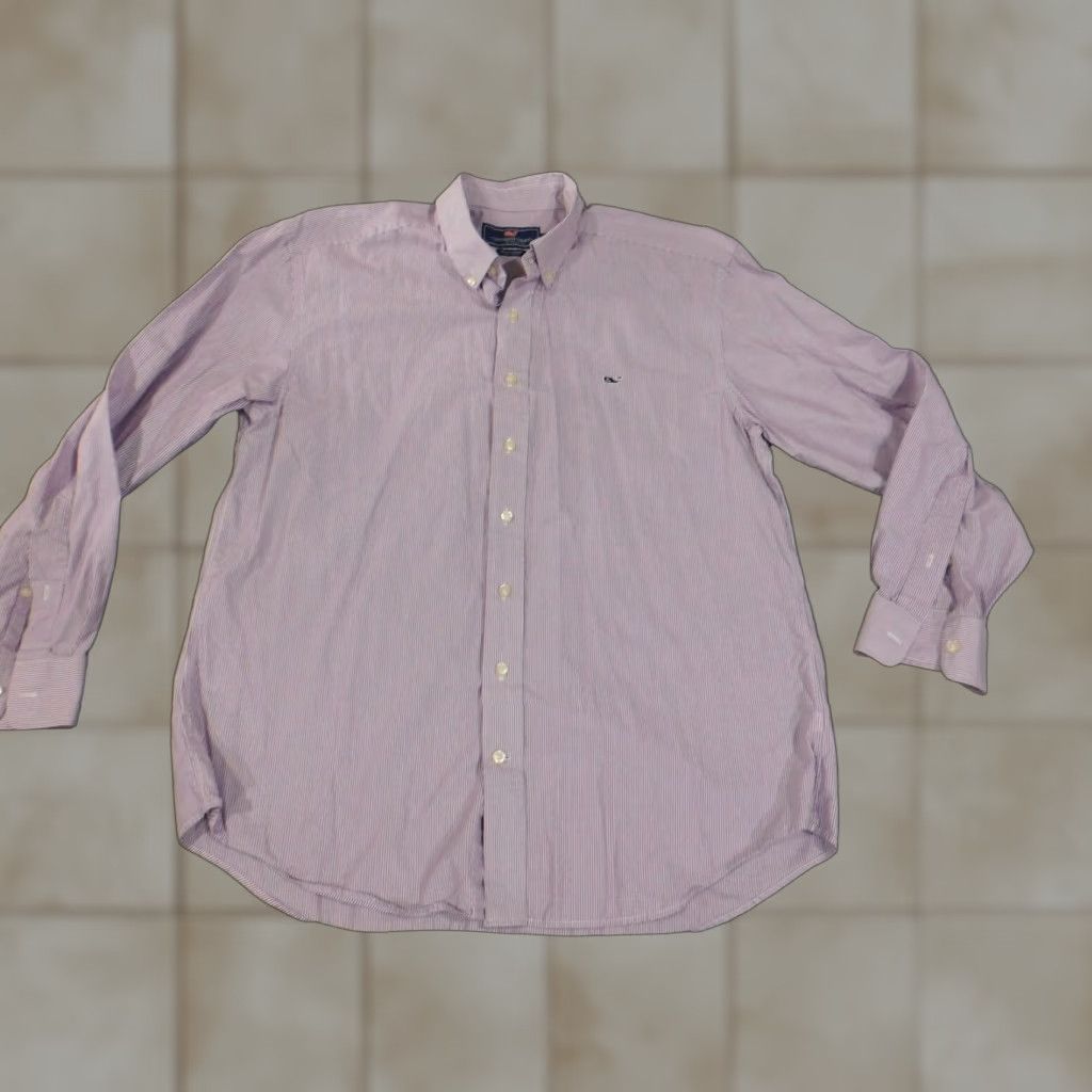Vineyard Vines Vineyard Vines Shirt Button-Up Striped Purple Logo 2XL Mens Long Sleeve Collared Cotton Button-Down Classic Whale Vintage No Size US XXL / EU 58 / 5 - 1 Thumbnail