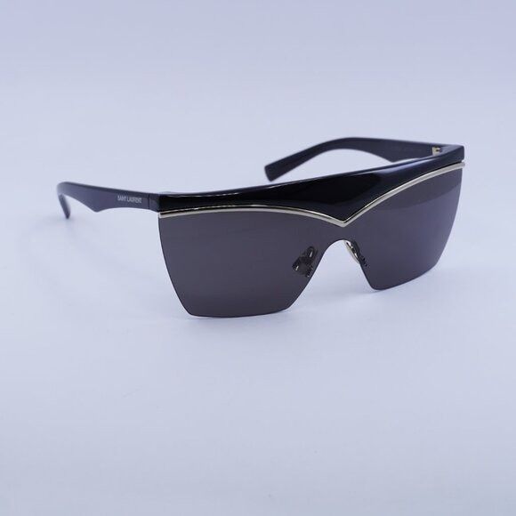 Saint Laurent Paris Saint Laurent SL614MASK 001 Sunglasses Black Shield Frame Size ONE SIZE - 6 Thumbnail