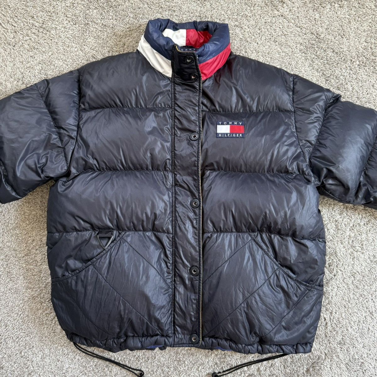 Tommy Hilfiger 🔴Tommy Hilfiger Puffer Jacket Size Large Bubble Black Navy Size US L / EU 52-54 / 3 - 11 Thumbnail