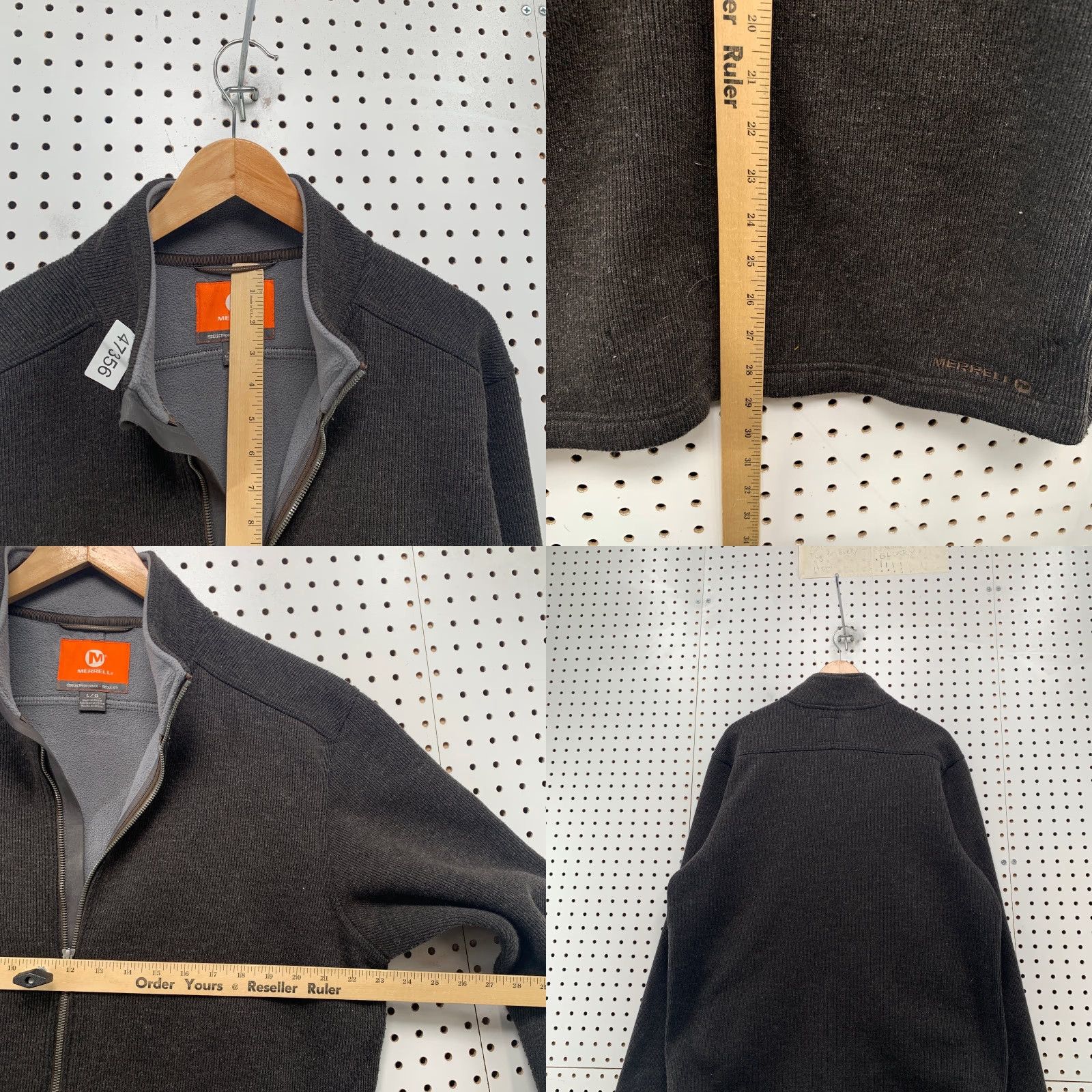 Merrell Merrell Wool Jacket Mens Large Gray Wool Blend Fleece Lined Heavyweight Zip Size US L / EU 52-54 / 3 - 9 Thumbnail
