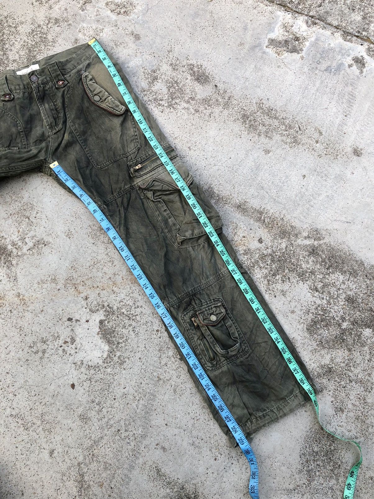 Japanese Brand WIDE LEG⚡️⚡️MULTIPOCKET SUN FADED GREEN PANT BY BOND&PEACE Size US 30 / EU 46 - 12 Thumbnail