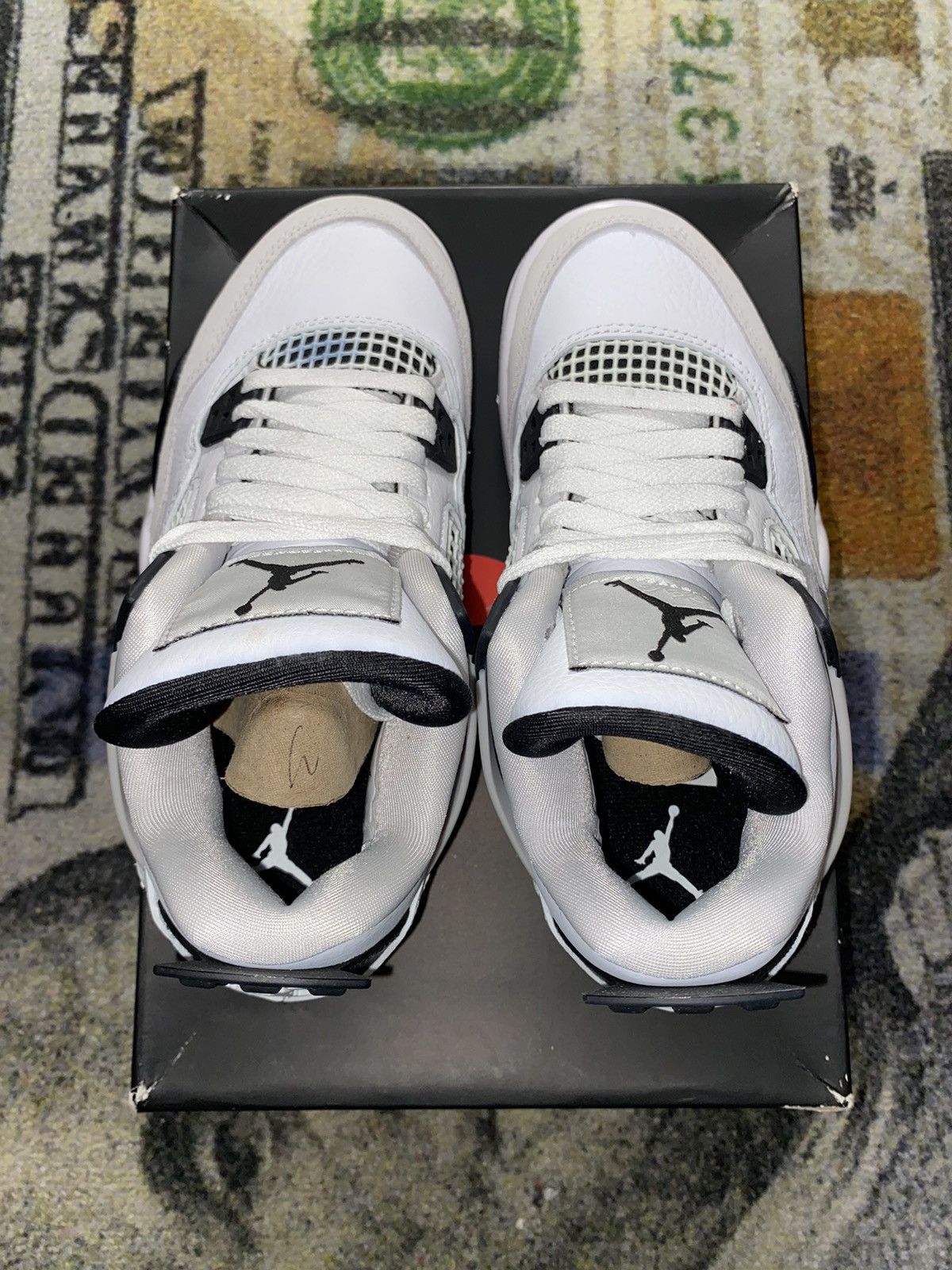 Jordan Brand × Nike Jordan 4 Retro Military Black 3.5Y Grade School Size US 5 / IT 35 - 5 Thumbnail