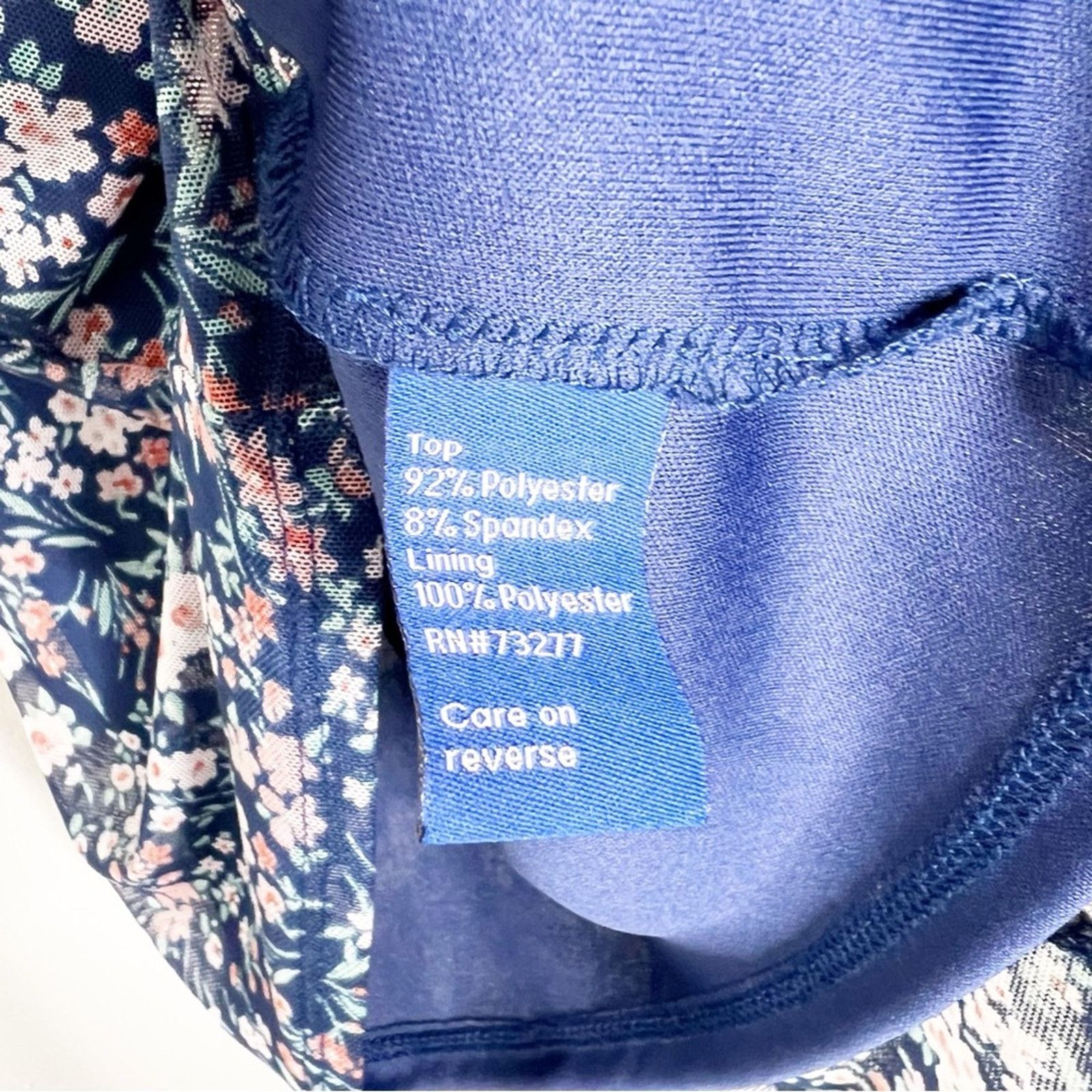 Apt. 9 APT.9 Women’s Floral Mesh Navy Blue Bohemian Blouse Top Size S / US 4 / IT 40 - 14 Thumbnail