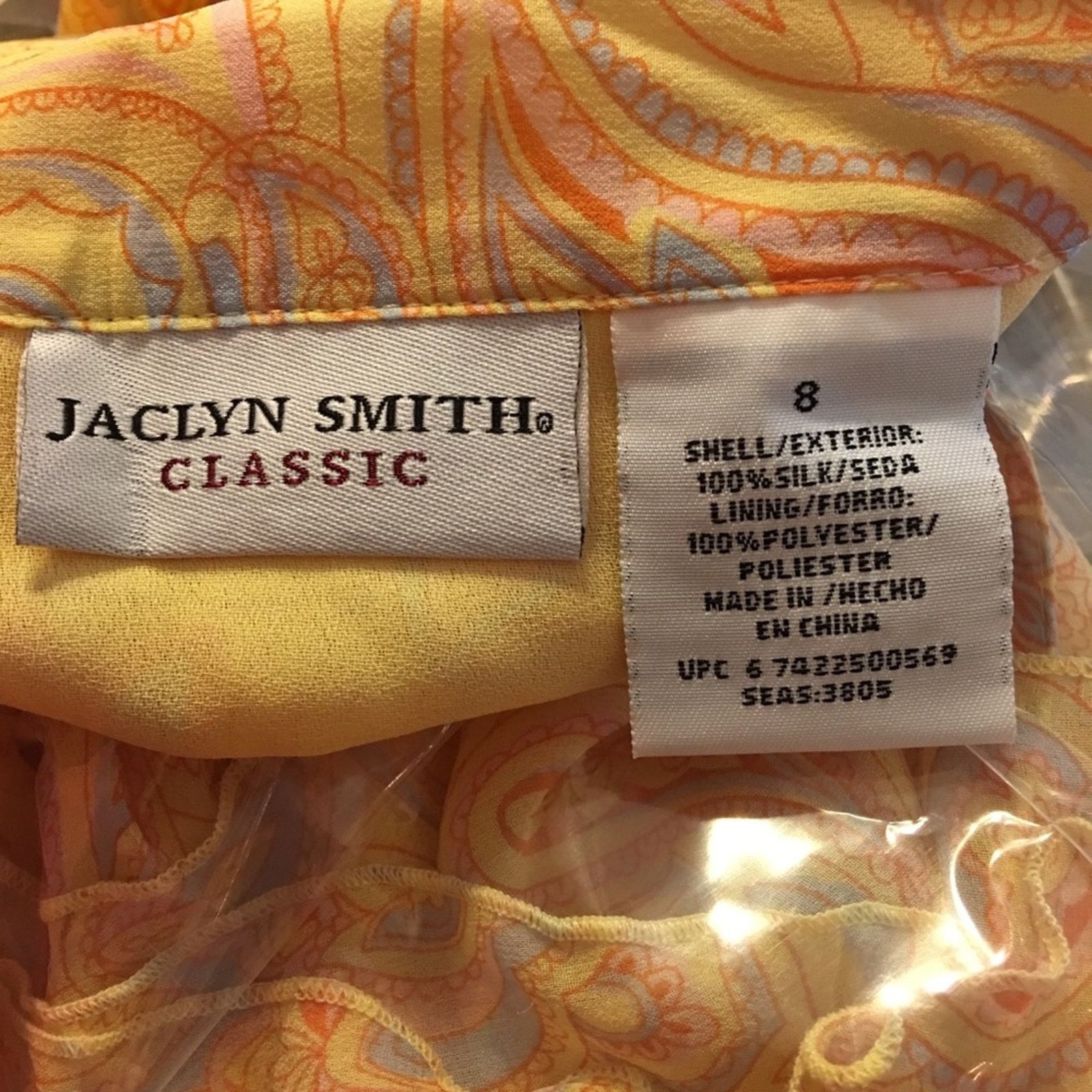 Other Jaclyn Smith yellow paisley print ruffle hem skirt Size 30" / US 8 / IT 44 - 7 Thumbnail