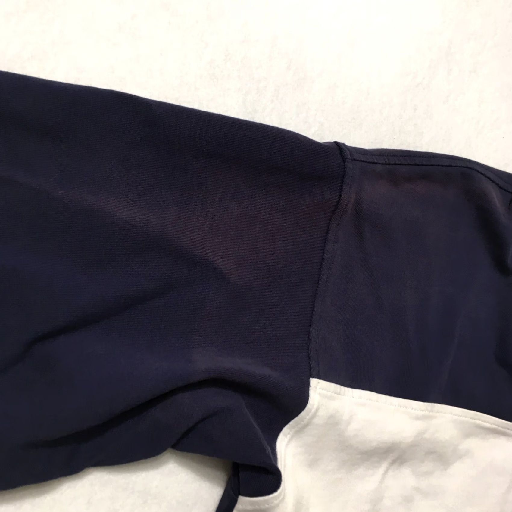 Vintage SAOTOME Rugby Polo Shirt - Navy Blue White BLOCK - Sz SMALL - Cotton Pocket Logo - Button-Closed Collared Shirt - Men’s Rugby Polo Size US S / EU 44-46 / 1 - 2 Thumbnail