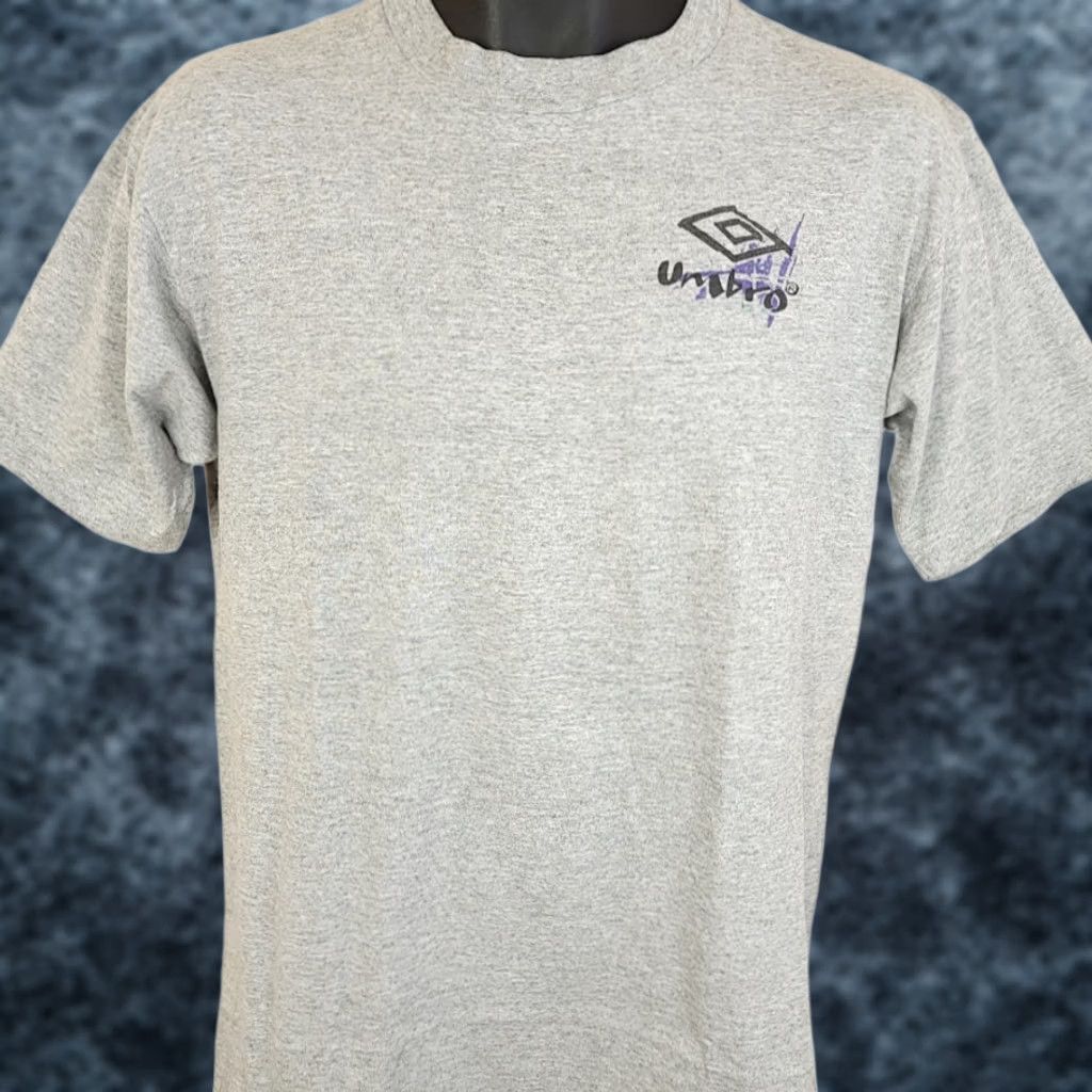 Umbro VINTAGE Umbro Soccer T Shirt Mens Size Medium 90s Futbal Football Made In USA Gray Cotton Short Sleeve Crew Neck Size US M / EU 48-50 / 2 - 1 Thumbnail
