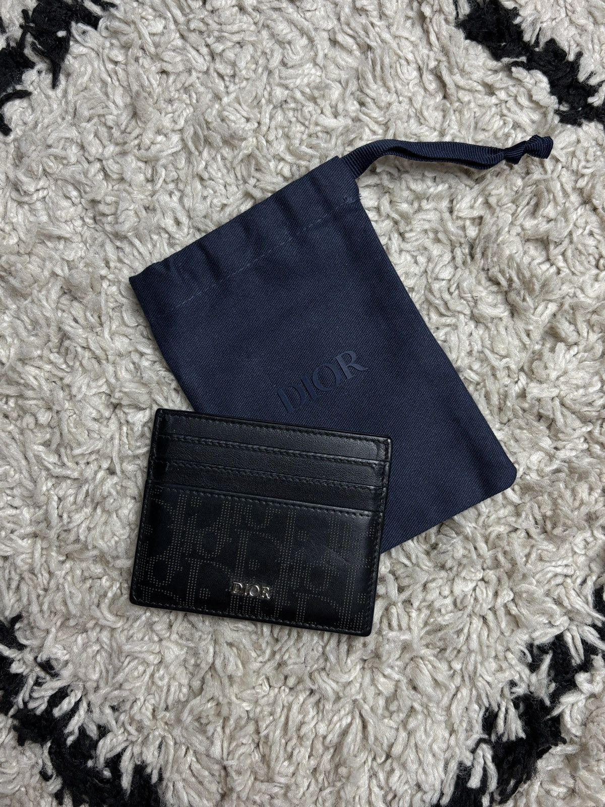 Dior Dior Oblique Perforated Leather Card Holder Wallet Size ONE SIZE - 4 Thumbnail