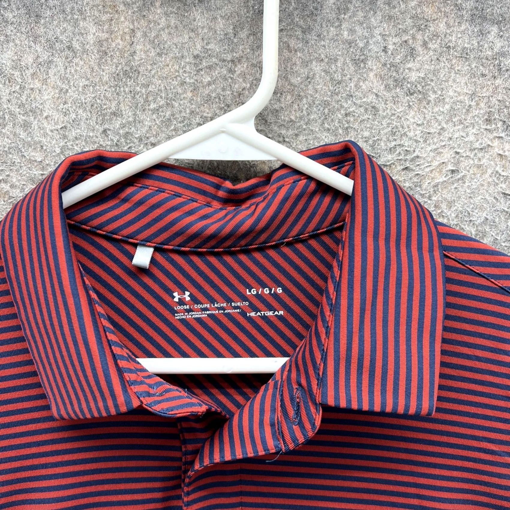 Under Armour Under Armour HeatGear Polo Shirt Mens Large Red Stripe Golf Performance Casual Shirt Size US L / EU 52-54 / 3 - 6 Thumbnail