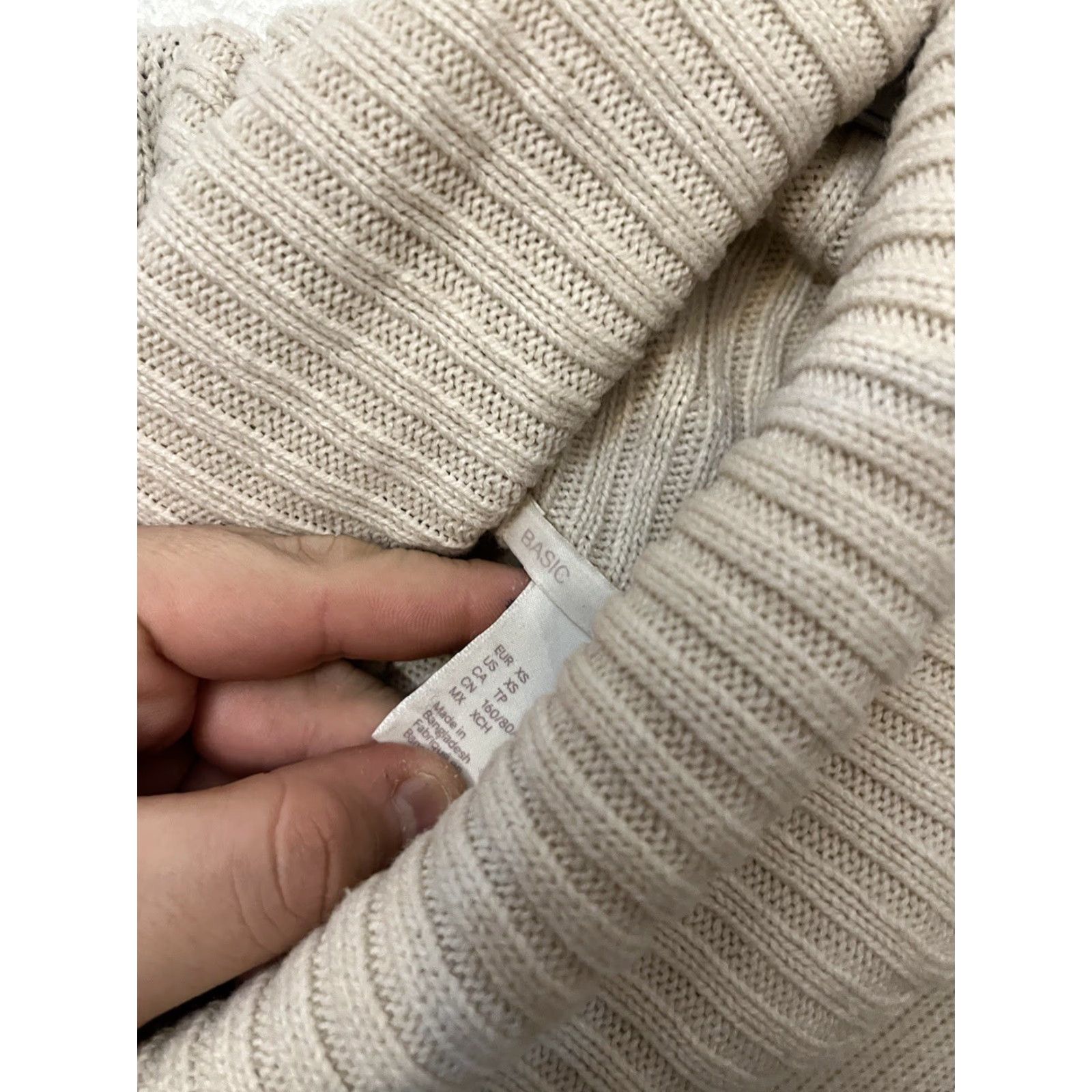 H&M H&M Basic Turtle Neck Pullover Beige Cotton Blend Sweater Dress Women's Size XS Size XS / US 0-2 / IT 36-38 - 3 Thumbnail