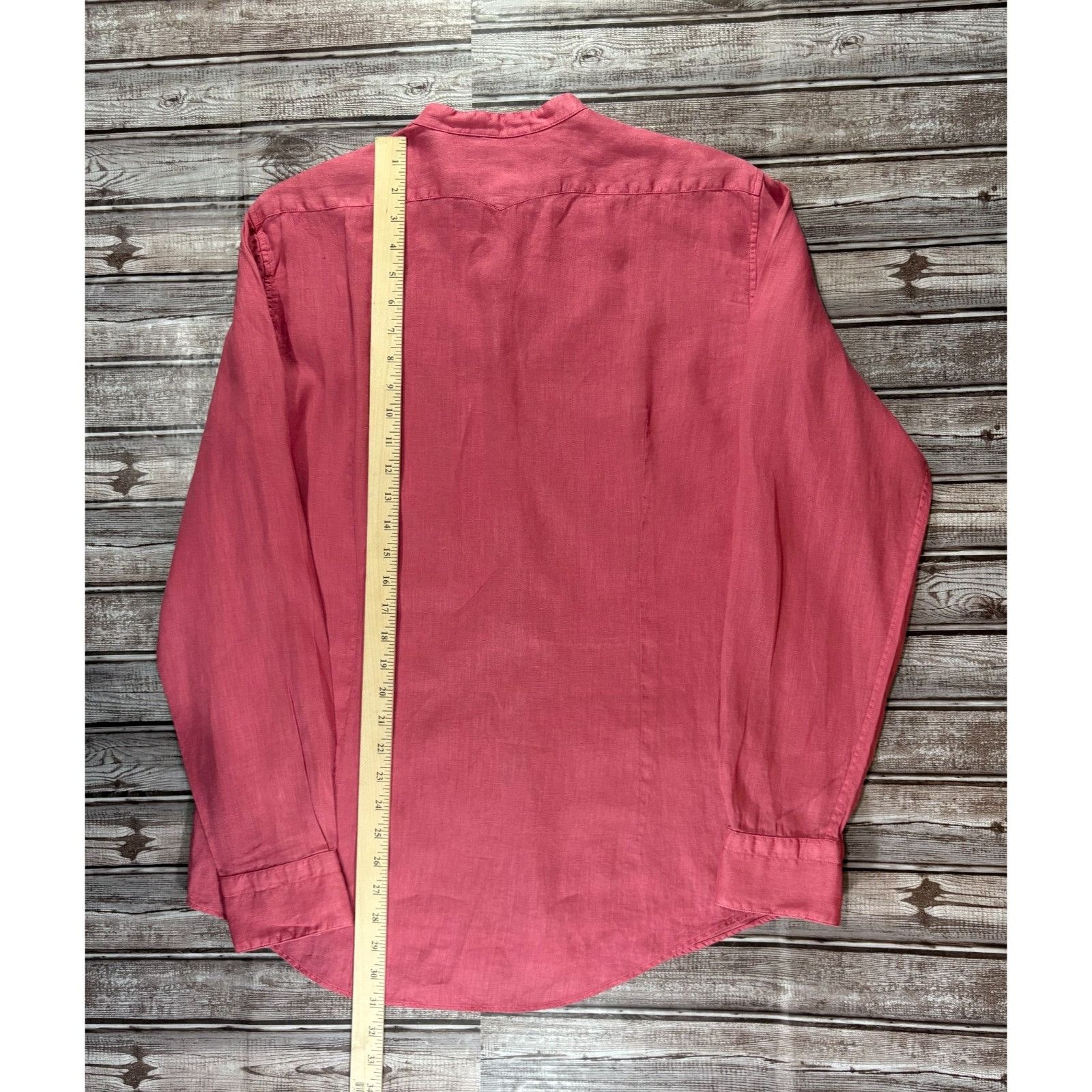 Massimo Alba MASSIMO ALBA Kos Band Collar linen shirt sz M color pink Mad Size US M / EU 48-50 / 2 - 5 Thumbnail