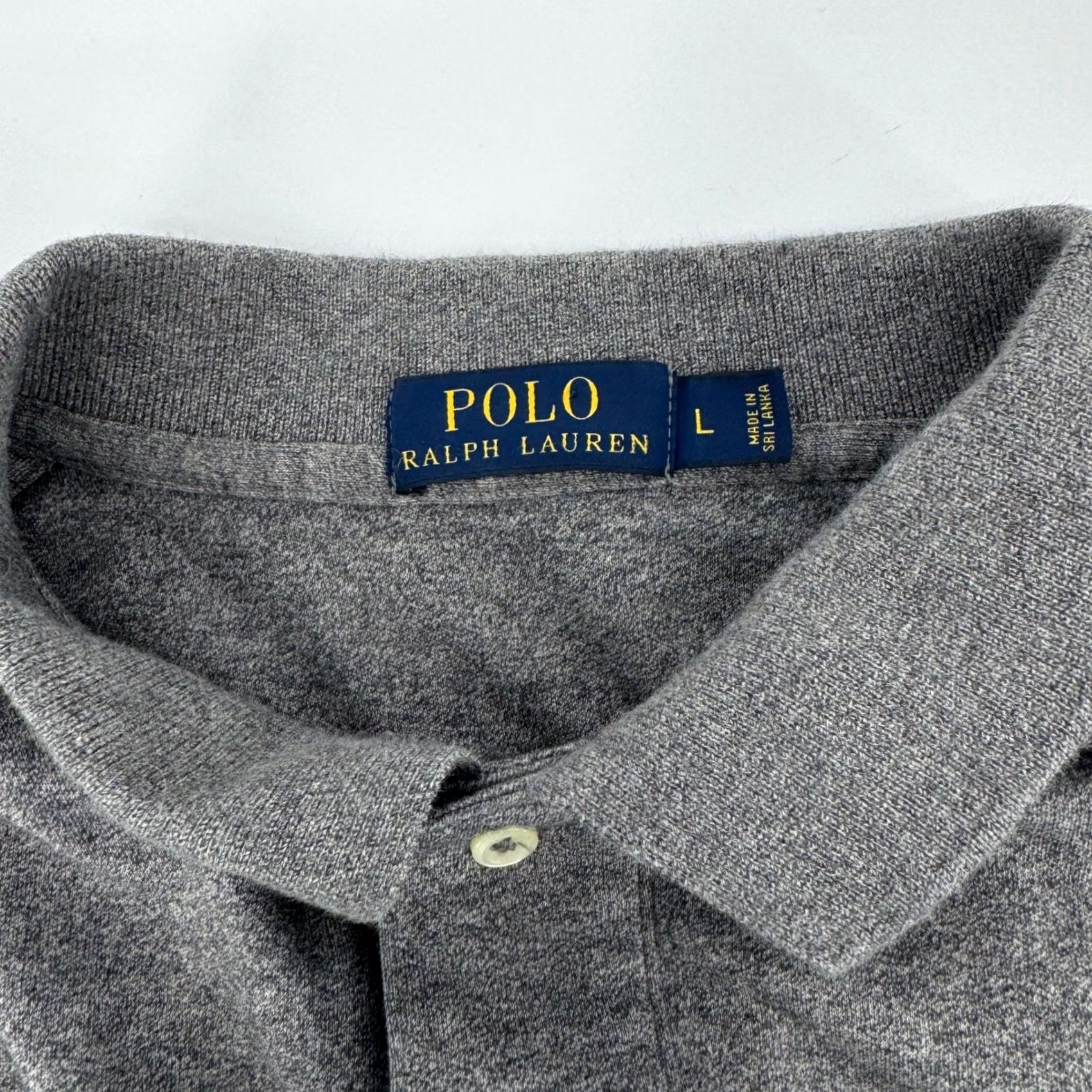 Polo Ralph Lauren Polo Ralph Lauren Polo Shirt Mens Large Gray Short Sleeve Pique Cotton Classic Shirt Size US L / EU 52-54 / 3 - 4 Thumbnail