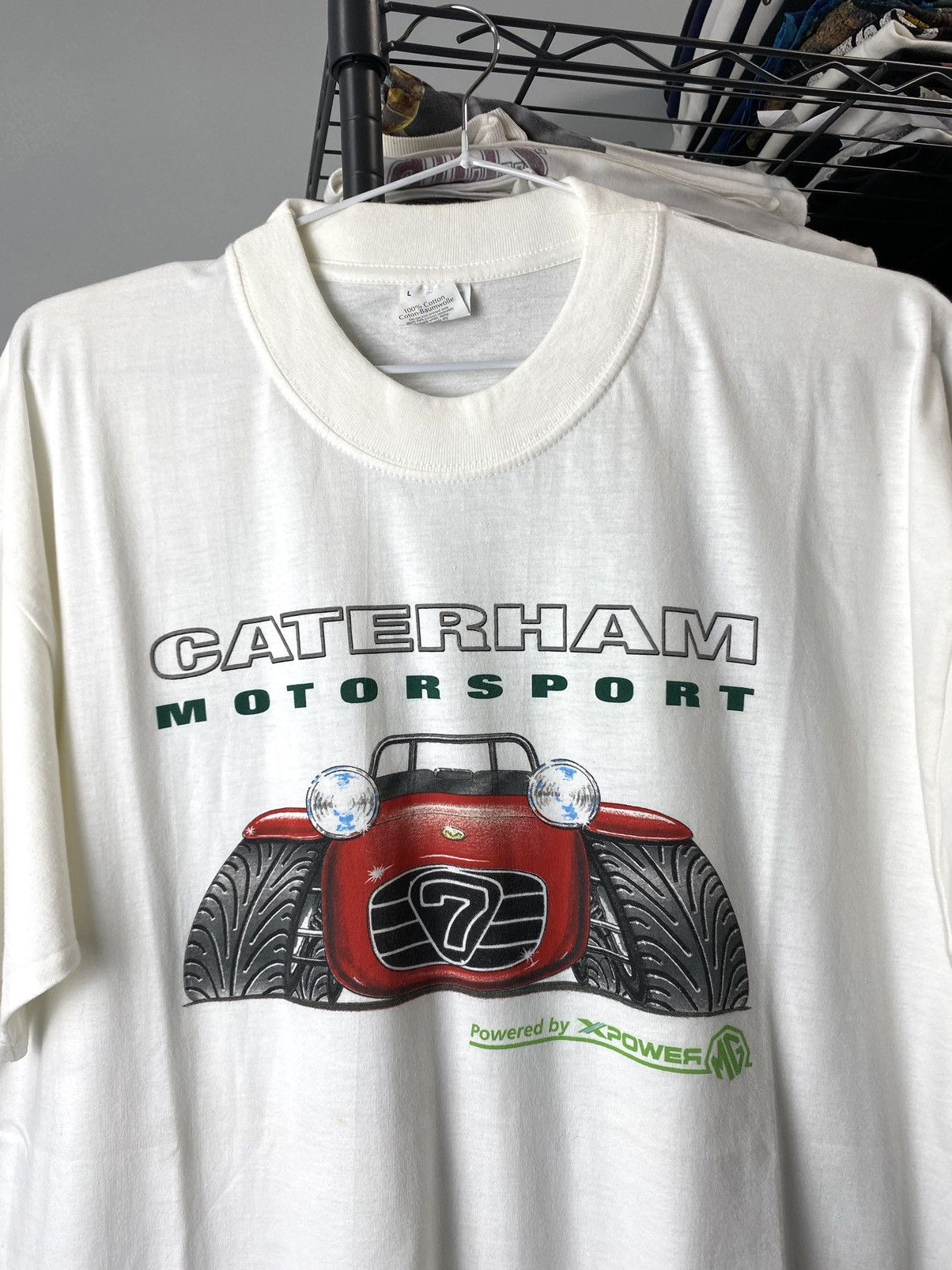 Vintage Vintage 90s Caterham Racing TShirt MG Lotus Ferrari Porsche Size US L / EU 52-54 / 3 - 3 Thumbnail