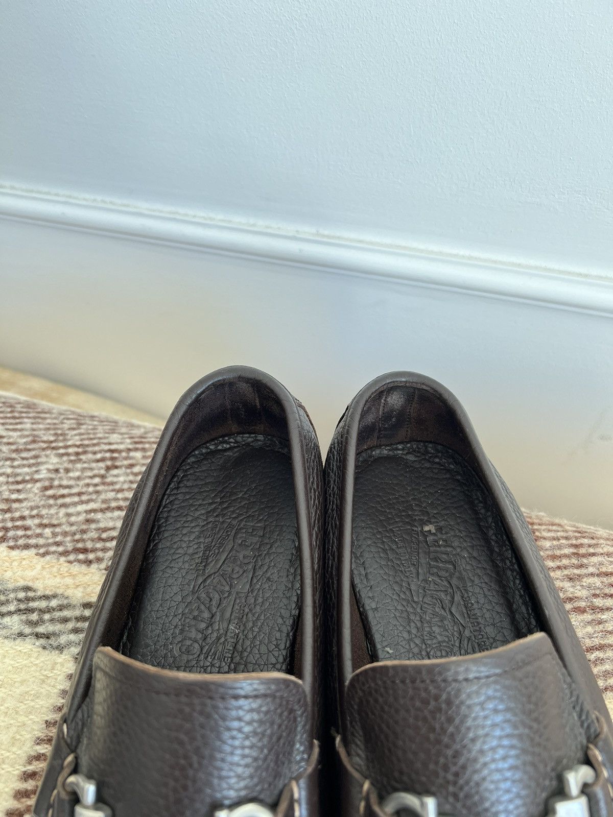 Salvatore Ferragamo SALVATORE FERRAGAMO "Magnifico"Brown Leather Gancini Loafers Size US 8.5 / EU 41-42 - 8 Thumbnail