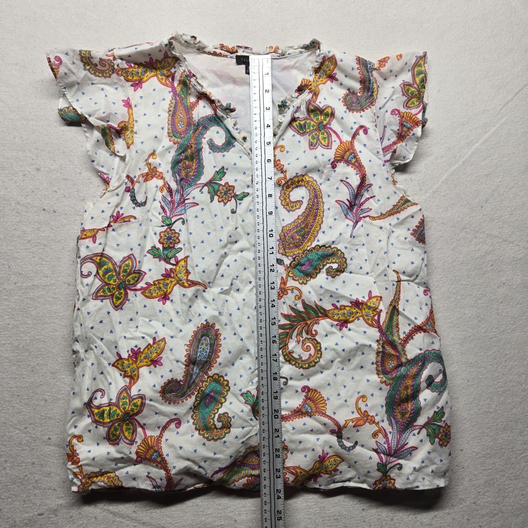 Talbots Talbots Shirt Adult Women XL Multicolor Paisley Short Sleeve Round Neck Blouse Classic Womens Size XL / US 12-14 / IT 48-50 - 4 Thumbnail