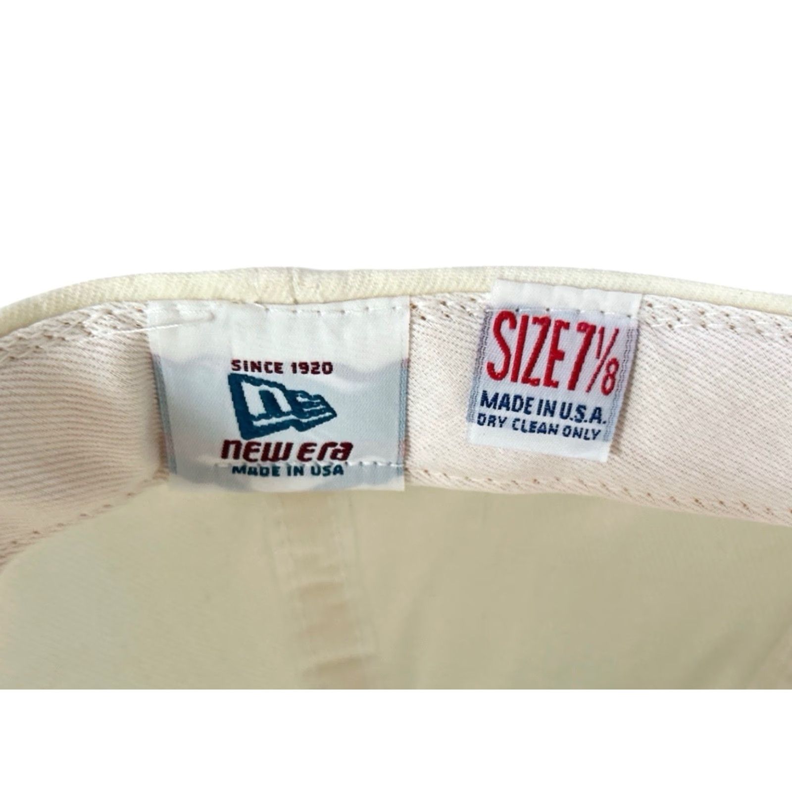 New Era VINTAGE New Era Hat Baseball Cap Mens 7 1/8 White USA Deadstock NWOT 90s Wool Blend Fitted Size ONE SIZE - 7 Thumbnail