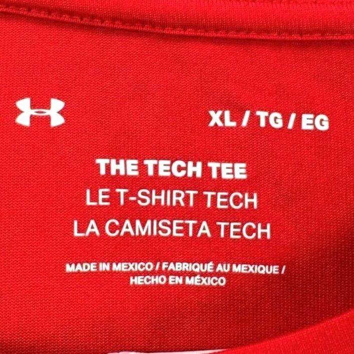 Under Armour Under Armour Shirt Mens XL Red The Tech Tee Logo Athletic Short Sleeve Shirt Mens Extra Large Red The Tech Tee Logo Athletic Short Sleeve Size US XL / EU 56 / 4 - 3 Thumbnail