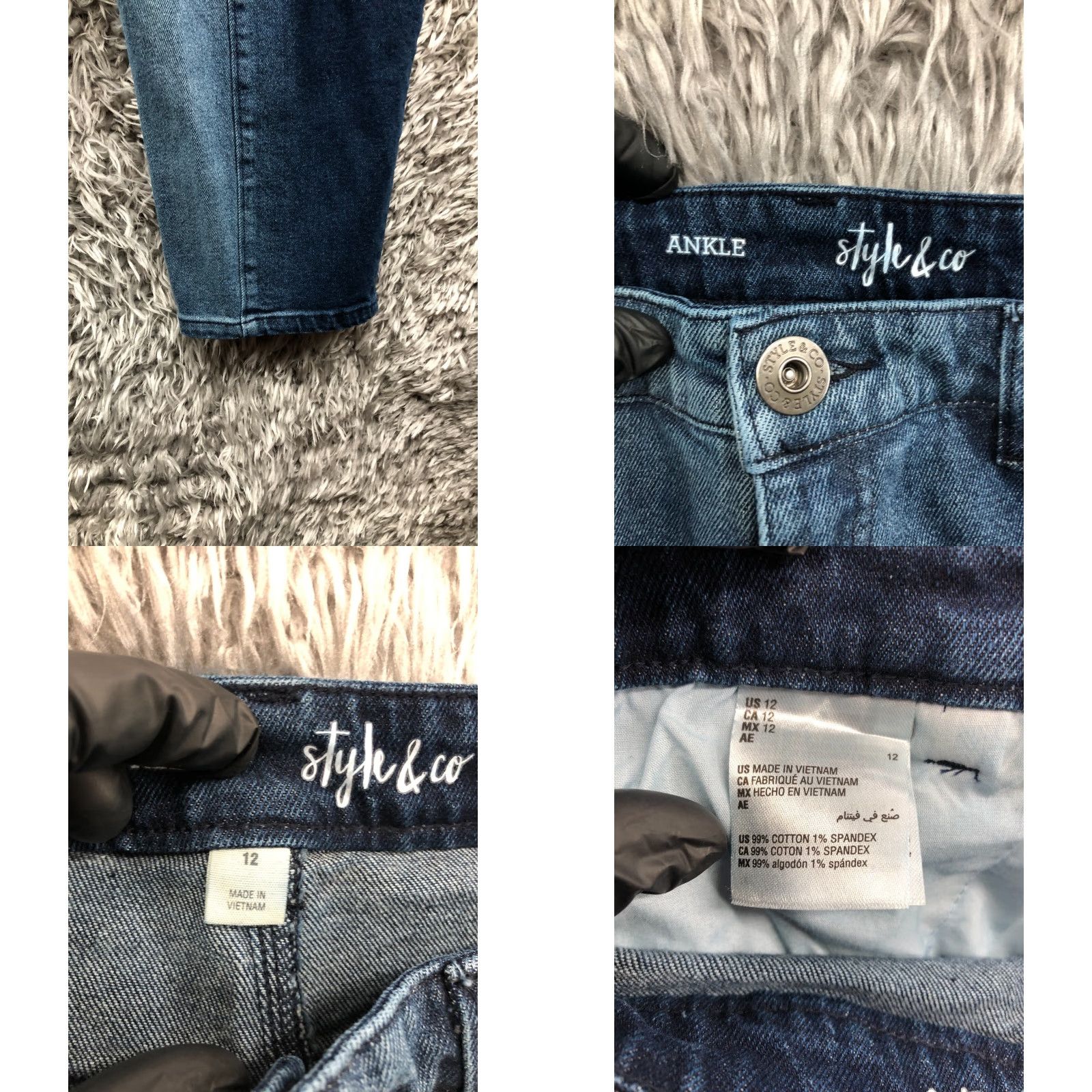 Vintage Style&co. Ankle Jeans Jeans Dark Wash Blue Denim Size 12 Womens High Rise 26in Inseam Regular 32in Waist Blue Size 34" / US 12 / IT 48 - 8 Thumbnail