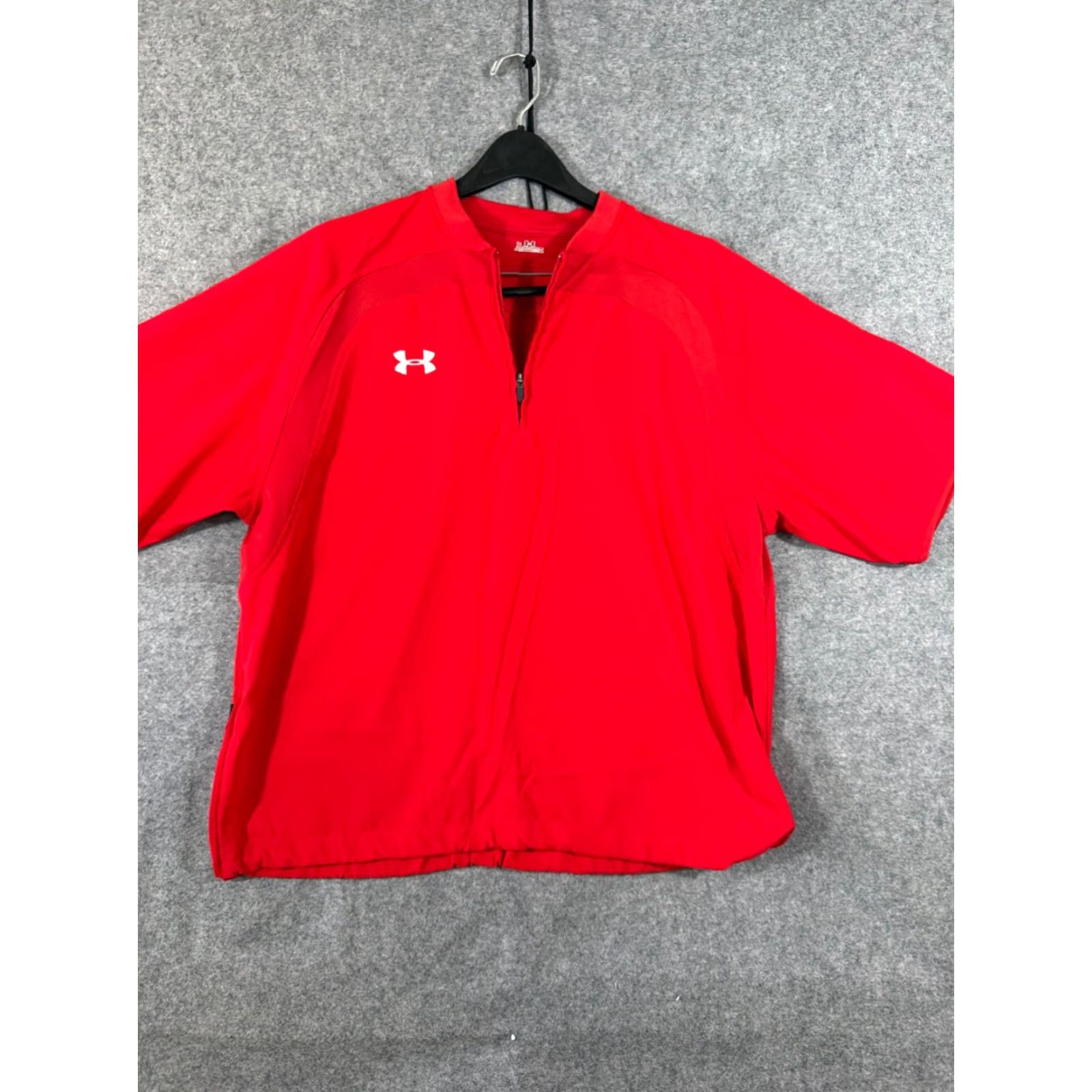 Under Armour VINTAGE: No Under Armour Baseball Wind Shirt Mens S Red Stretch 1/4 Zip Pullover Side Zip Raglan Short Sleeve Size US S / EU 44-46 / 1 - 3 Thumbnail
