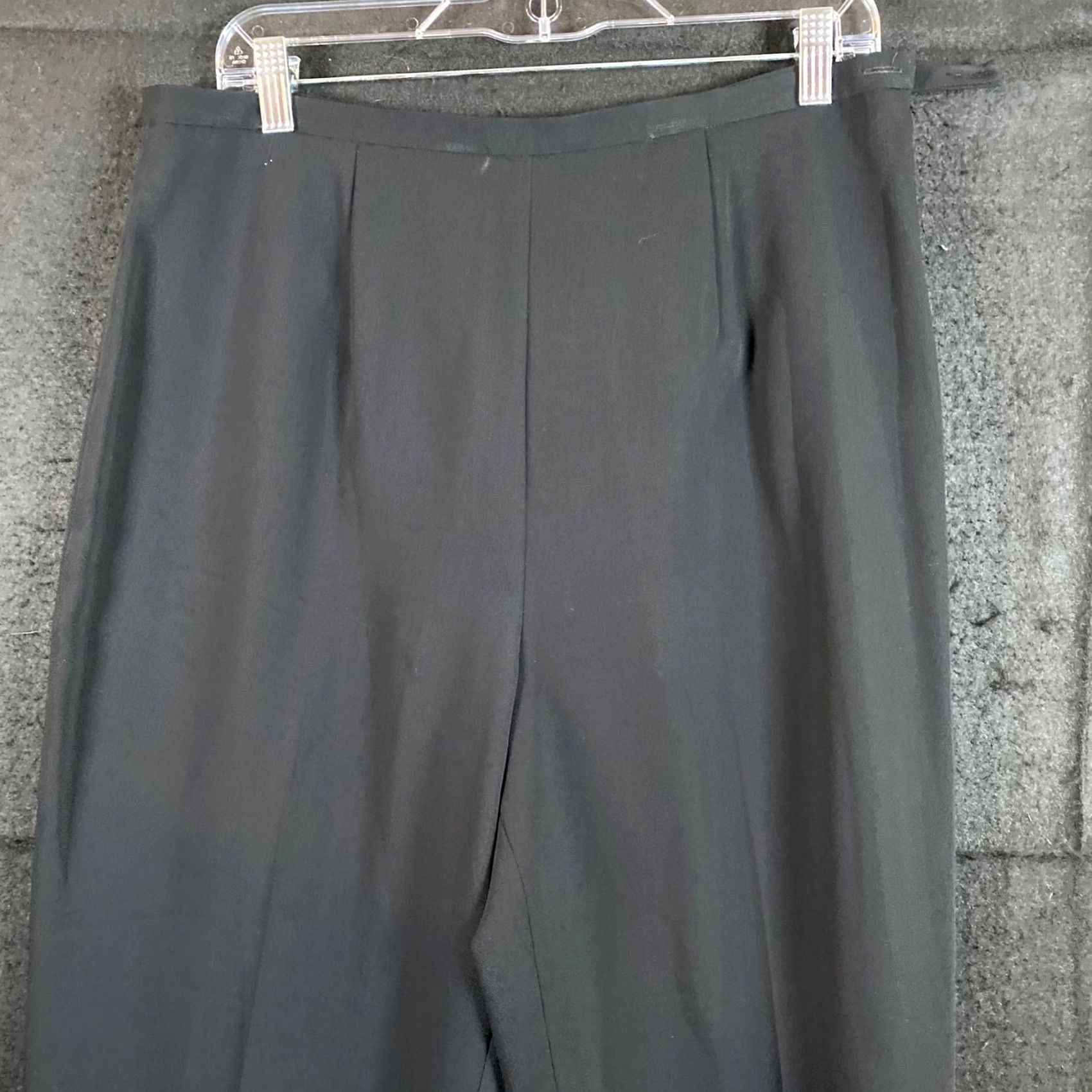 Ann Taylor Ann Taylor Women Pants Black High Rise Pleated Front Side Button Zip Stretch 14 Size 36" / US 14 / IT 50 - 2 Thumbnail