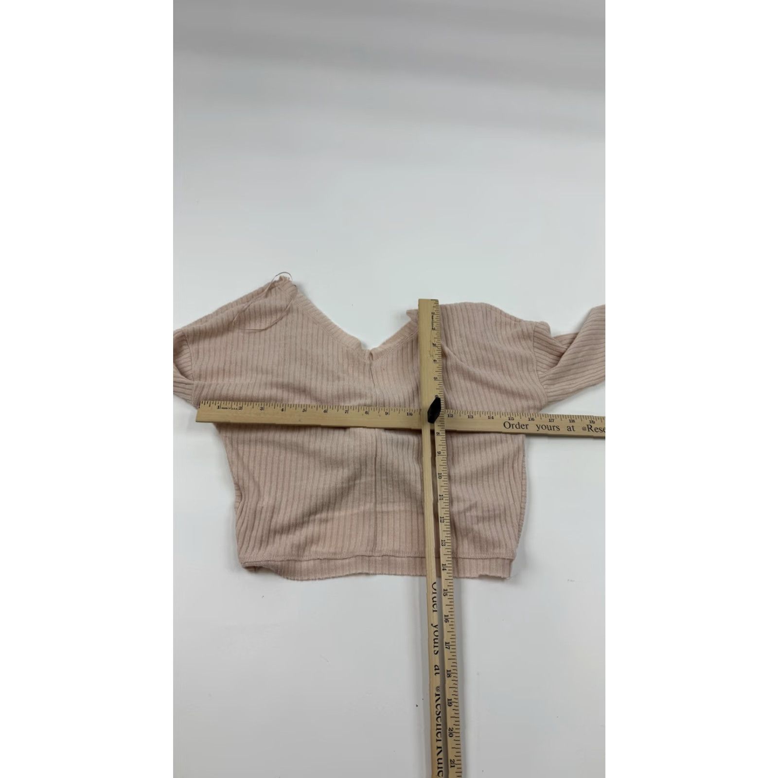 ASTR The Label ASTR the Label Sweater Womens Small Beige Rib Knit Twist Front Crop Made USA Size S / US 4 / IT 40 - 7 Thumbnail