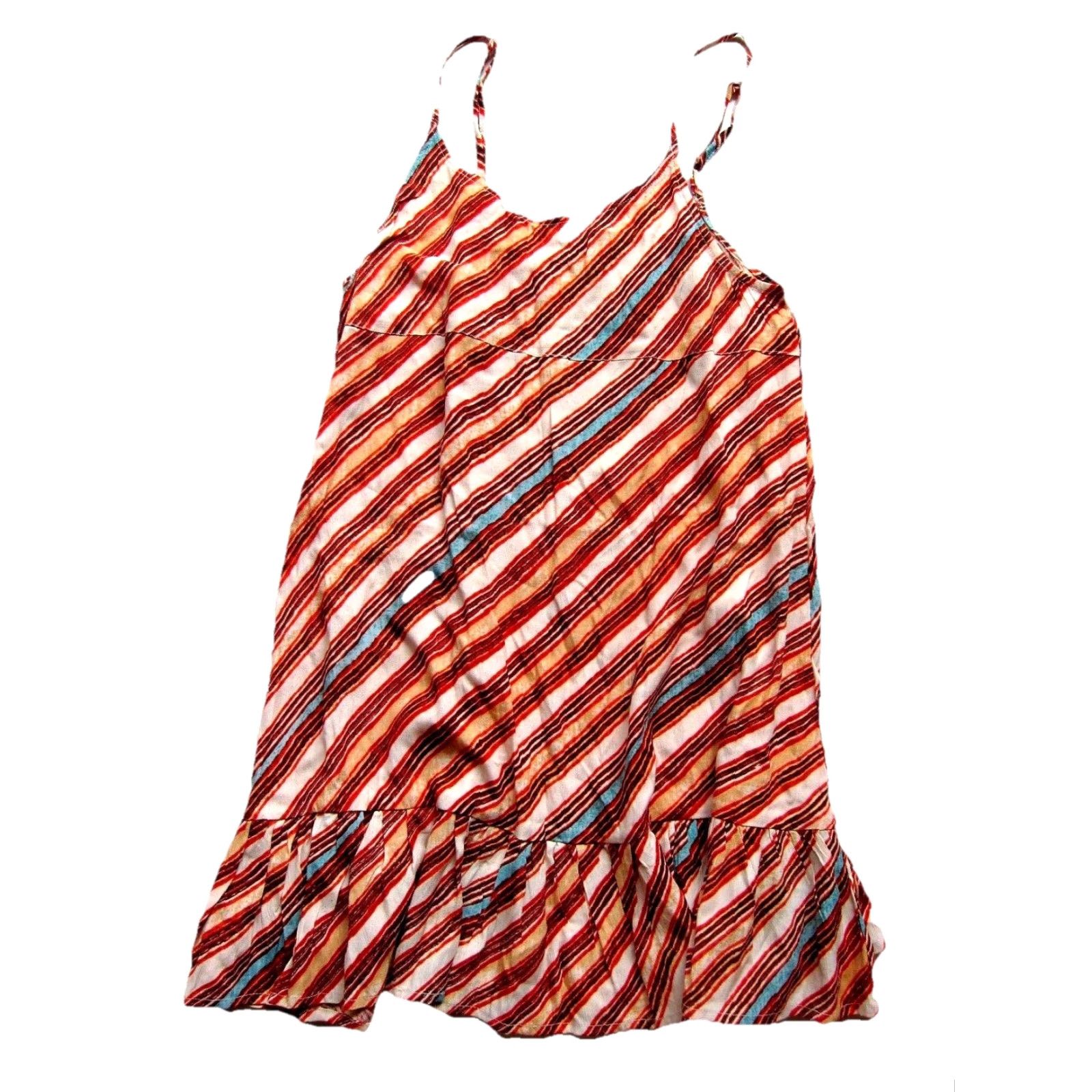 Urban Outfitters NWT Urban Outfitters 100% Rayon Orange Blue Stripe Tank Slip Dress Small Size S / US 4 / IT 40 - 2 Thumbnail