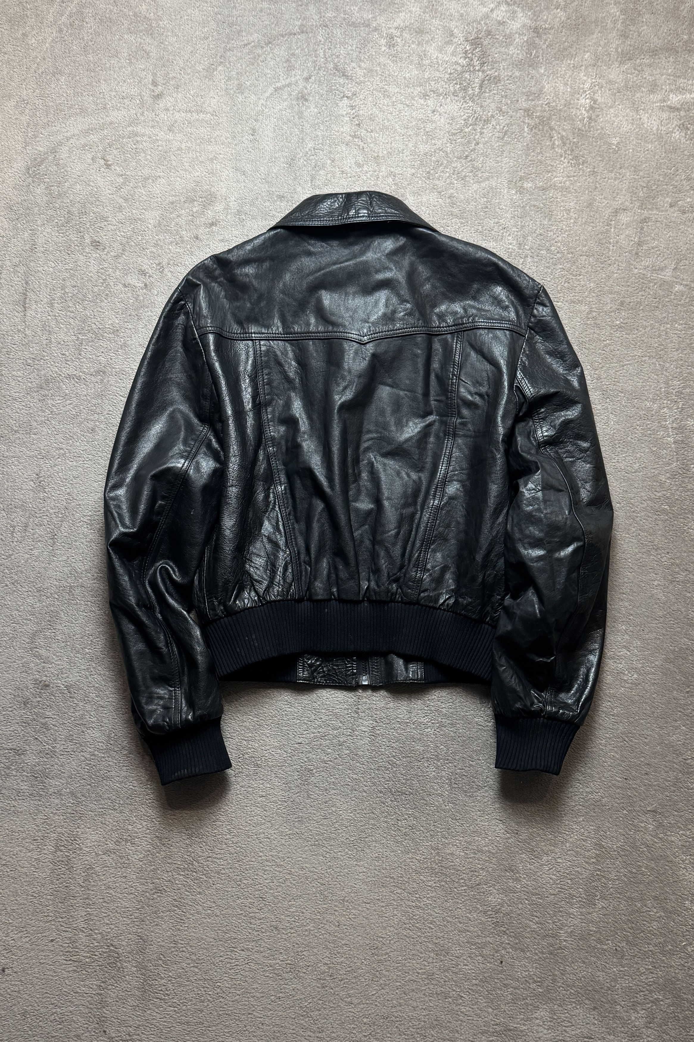 Genuine Leather Y2K Vintage Oversized Leather Bomber Jacket ysl gucci prada Size US S / EU 44-46 / 1 - 5 Thumbnail