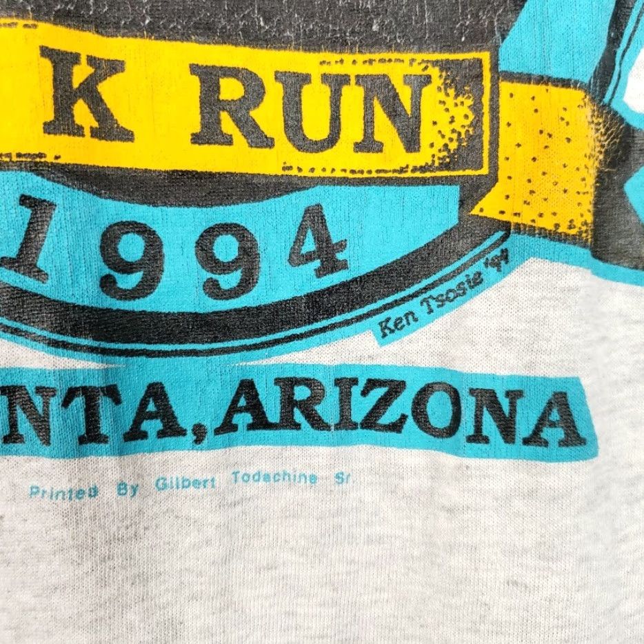 Jerzees VINTAGE Kayenta Arizona 5K T Shirt Mens XL Gray 50/50 Made In USA Jerzees 90s 1994 Dee Dawes Running Race Design Size US XL / EU 56 / 4 - 4 Thumbnail