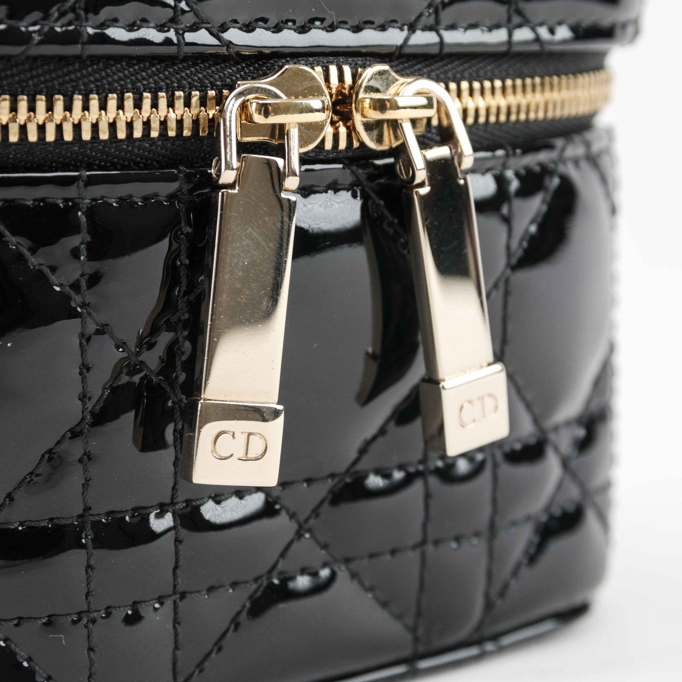 CHRISTIAN DIOR Lambskin Cannage Micro Lady Dior Vanity Case
