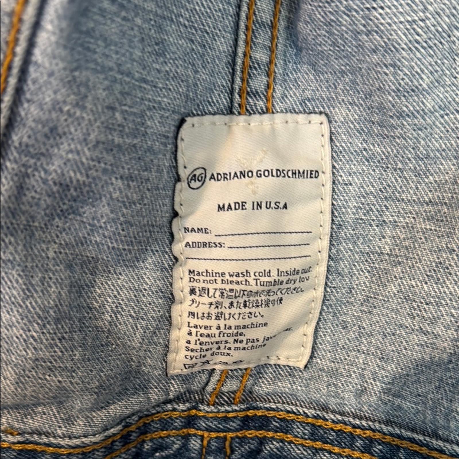 AG Adriano Goldschmied Adriano Goldschmied | The Robyn Distressed denim Jacket XS Size XS / US 0-2 / IT 36-38 - 3 Thumbnail