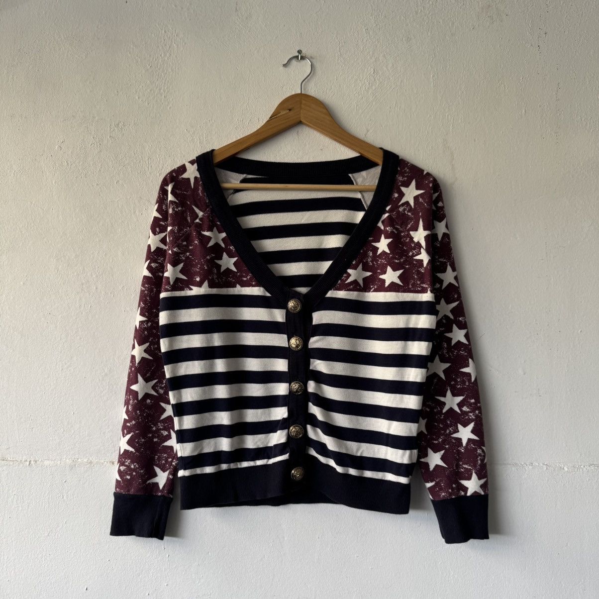 2000s D.I.A Punk Star Stripe Cardigan ifsix hysteric