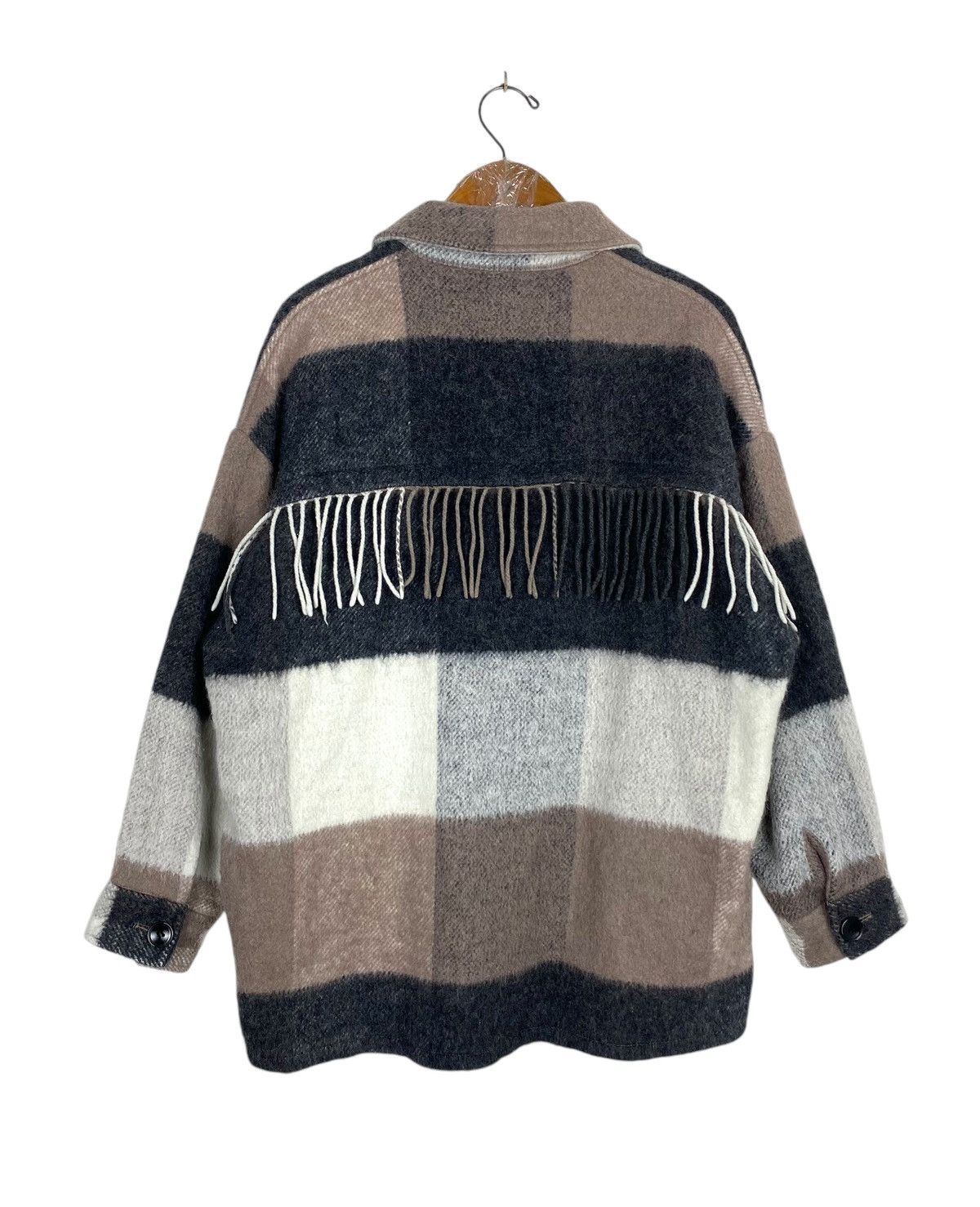 Zara Rare‼️ Zara Wool Blend Fringe Shirt Jacket Size M / US 6-8 / IT 42-44 - 5 Thumbnail