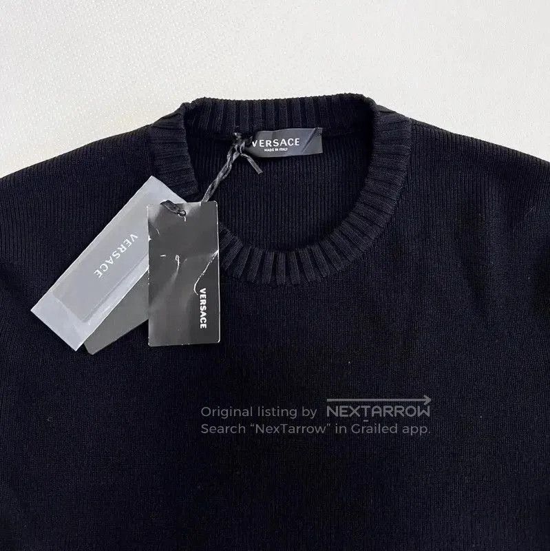 Versace Versace Black Wool Embroidered Long Sleeve Sweater . Size US XL / EU 56 / 4 - 4 Thumbnail