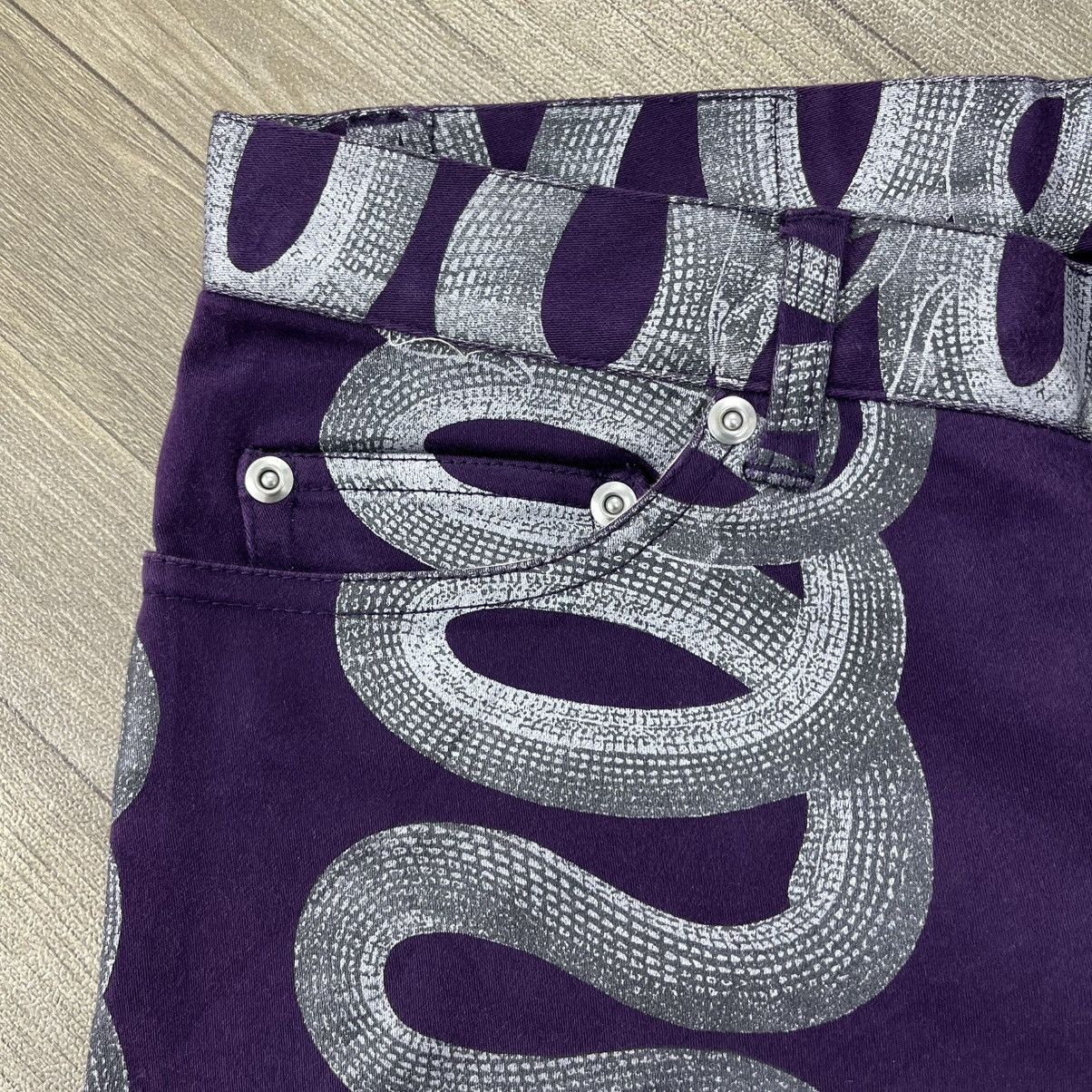 Hysteric Glamour Rare💜 1999s Hysteric Glamour Snake Printed Flared Jeans Y2K Size US 28 / EU 44 - 7 Thumbnail