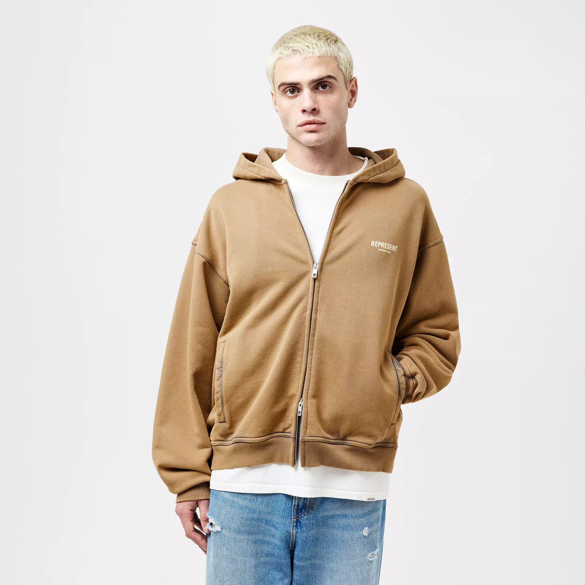 Represent Clo. Almond Owners Club Logo Oversized Zip Hoodie Size US S / EU 44-46 / 1 - 4 Thumbnail