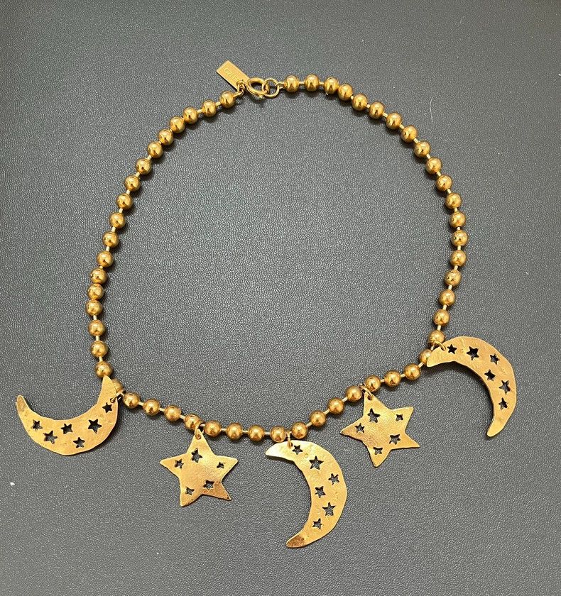 Kenzo KENZO Yellow brass star and moon necklace Size ONE SIZE - 1 Thumbnail