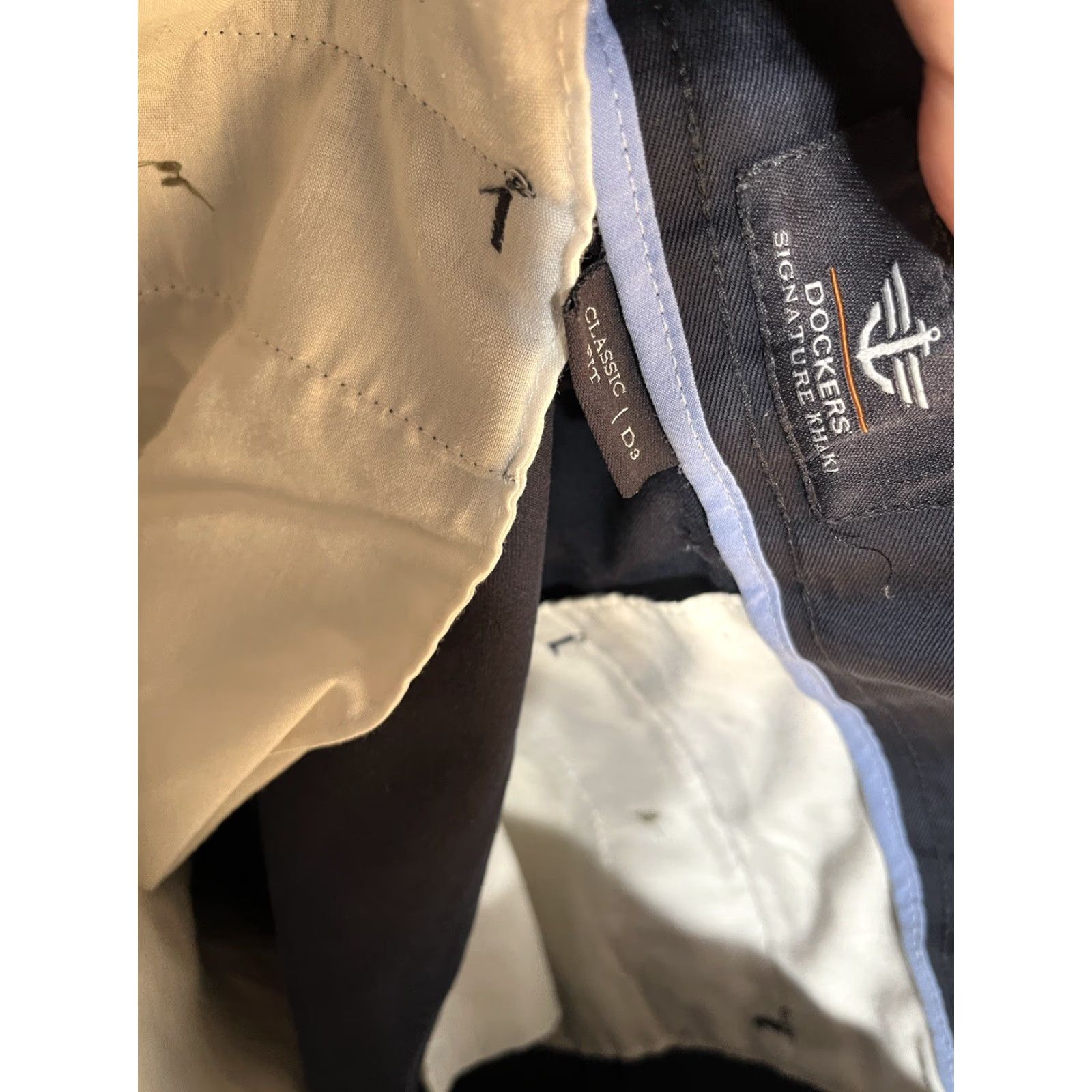 Dockers DOCKERS Chinos Pants Flat Front Classic Fit Navy Blue 36x30 Regular Mens Size US 36 / EU 52 - 5 Thumbnail