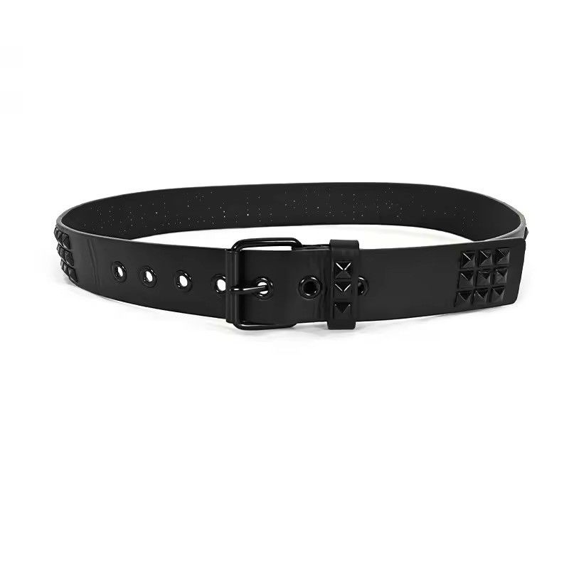 Vintage Y2K emo scene Black on black Studded Belt unisex accessory Size ONE SIZE - 5 Thumbnail