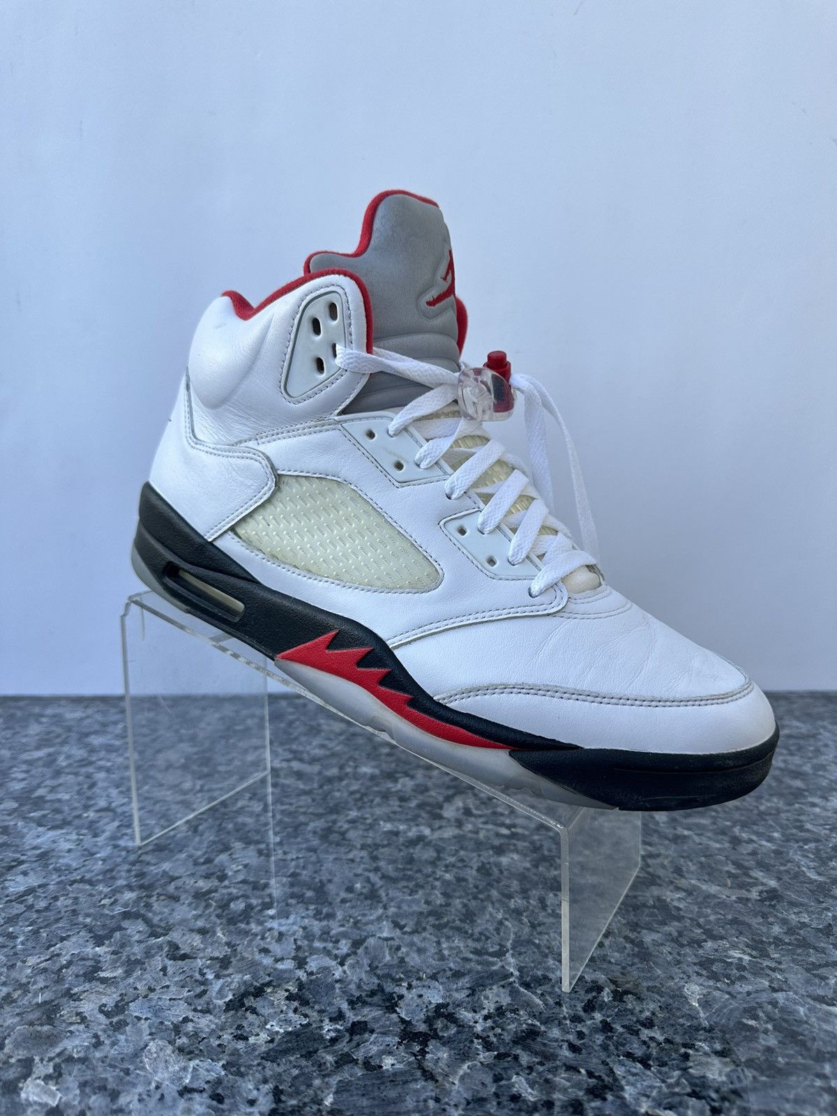 Jordan Brand × Nike Nike Air Jordan 5 Retro Fire Red (2020) White Shoe Men's 12 Size US 12 / EU 45 - 1 Thumbnail