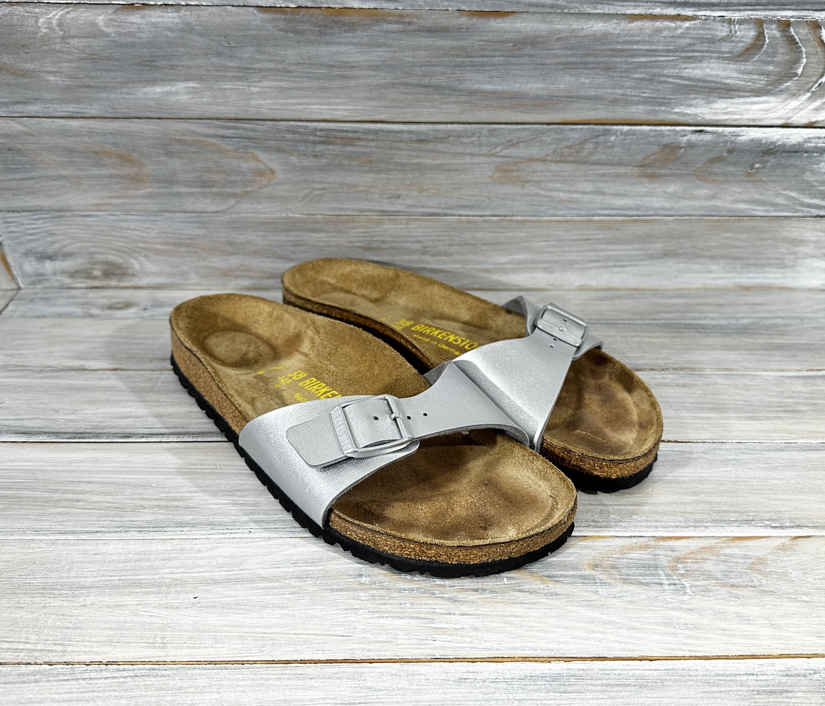 Birkenstock Birkenstock Madrid Birko-Flor Womens Leather Slide Sandals Size US 7 / IT 37 - 16 Thumbnail