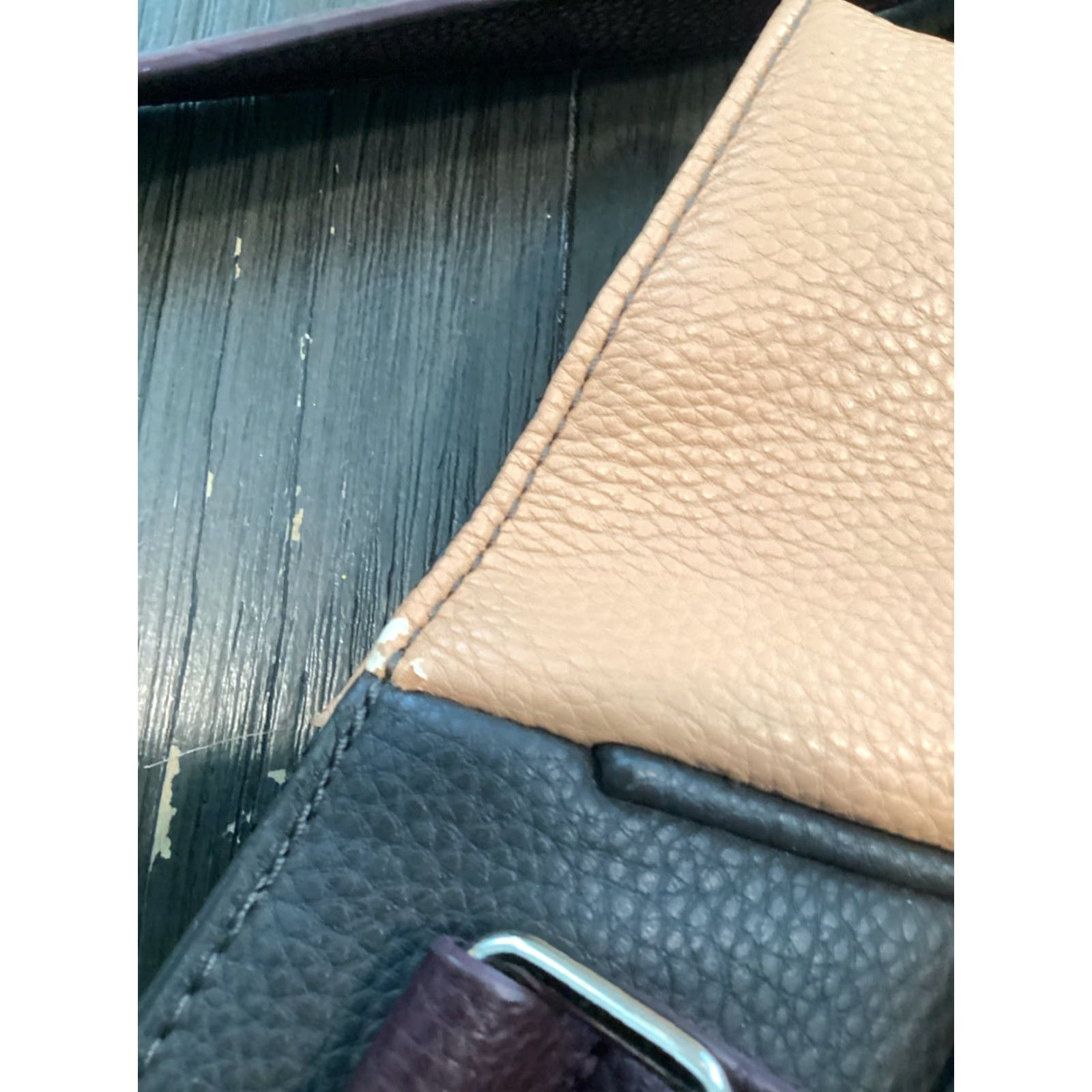 Vintage Jewell Faux Snakeskin Tote Purse Large 3 Tone Gray Brown Beige with Detachable Strap for Women Size ONE SIZE - 7 Thumbnail