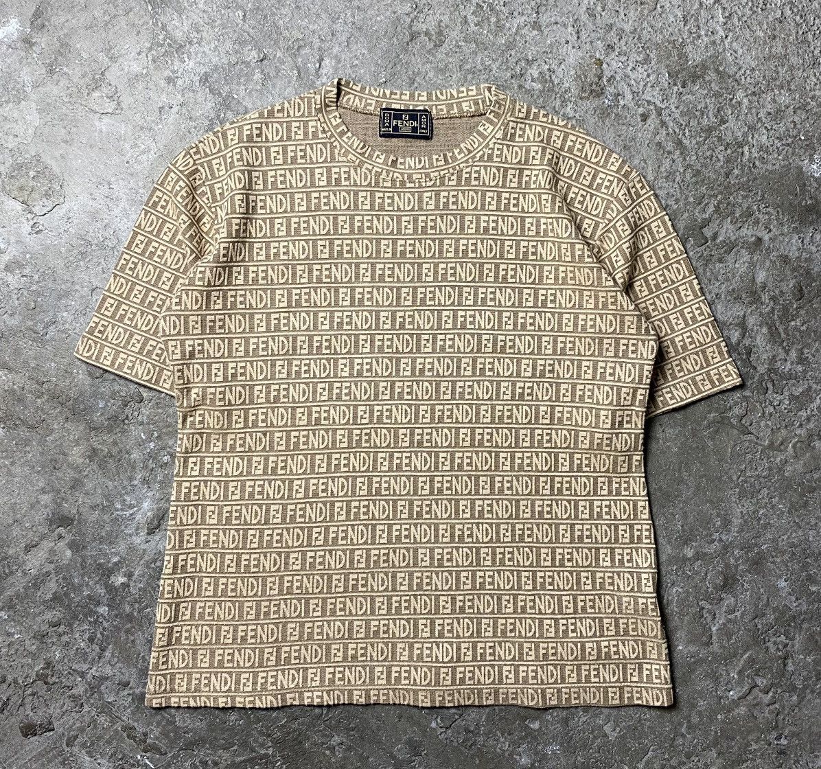 image of Fendi “Ff” Monogram Shirt in Brown, Women's (Size XS)