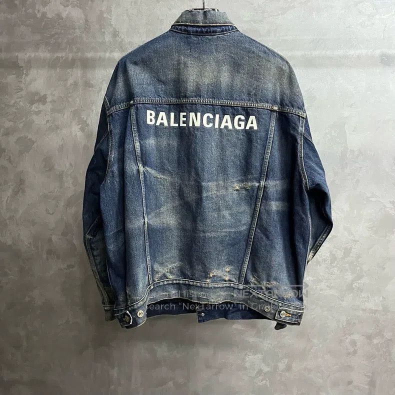 Balenciaga Balenciaga Denim jacket with logo front and back Size XXS / US 00 / IT 34 - 5 Thumbnail