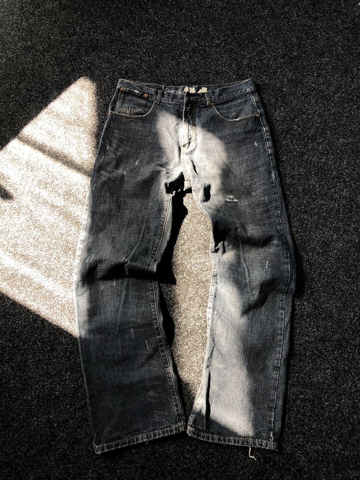 Quiksilver × Vintage Crazy Vintage Quiksilver Custom Baggy Faded Denim pants Y2K Size US 34 / EU 50 - 2 Thumbnail