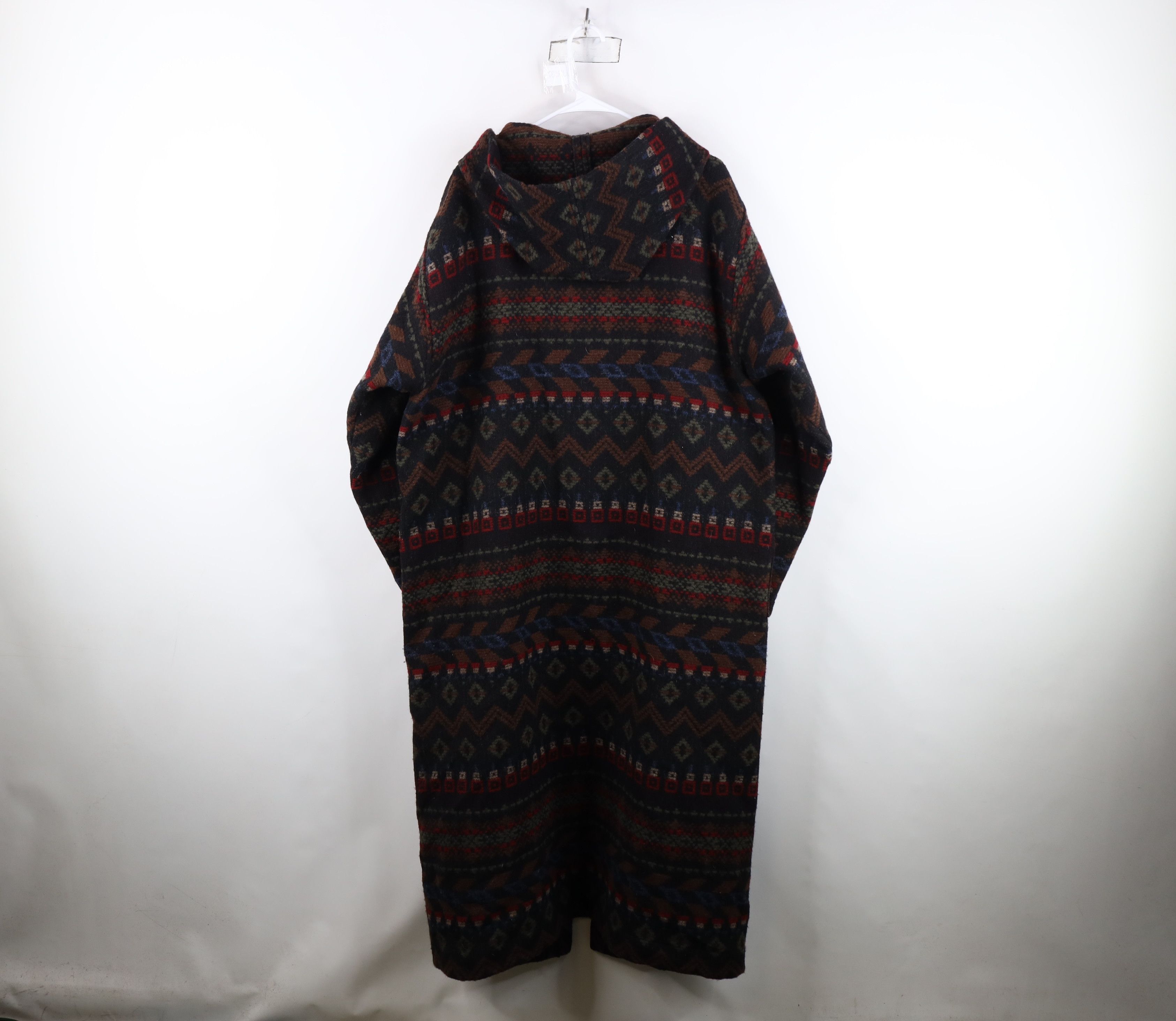 Vintage Vintage 90s Streetwear Southwestern Hooded Long Jacket USA Size L / US 10 / IT 46 - 12 Thumbnail