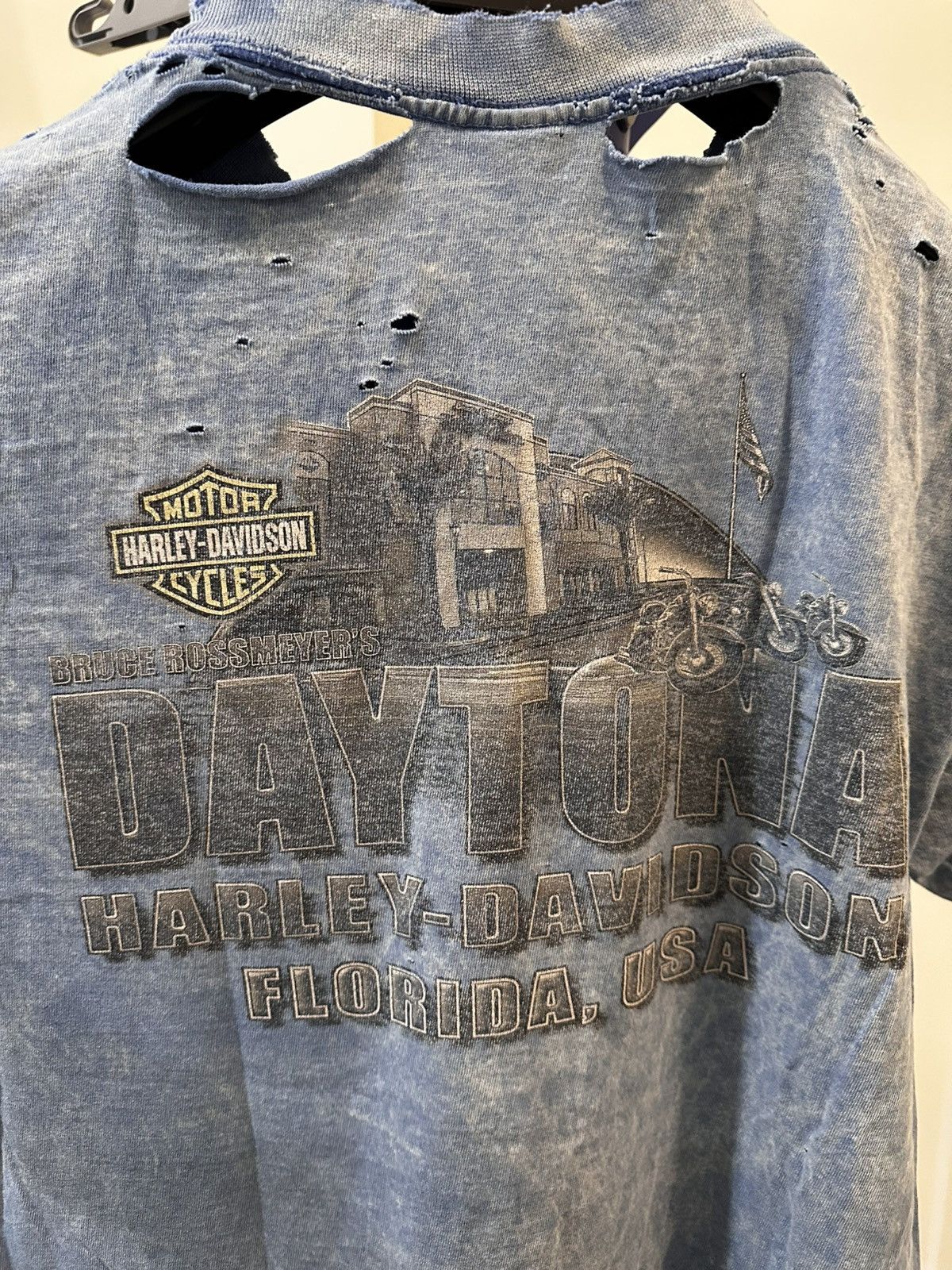 Harley Davidson Light Blue Harley Davidson Daytona Destroyed Tee - M Size US M / EU 48-50 / 2 - 4 Thumbnail