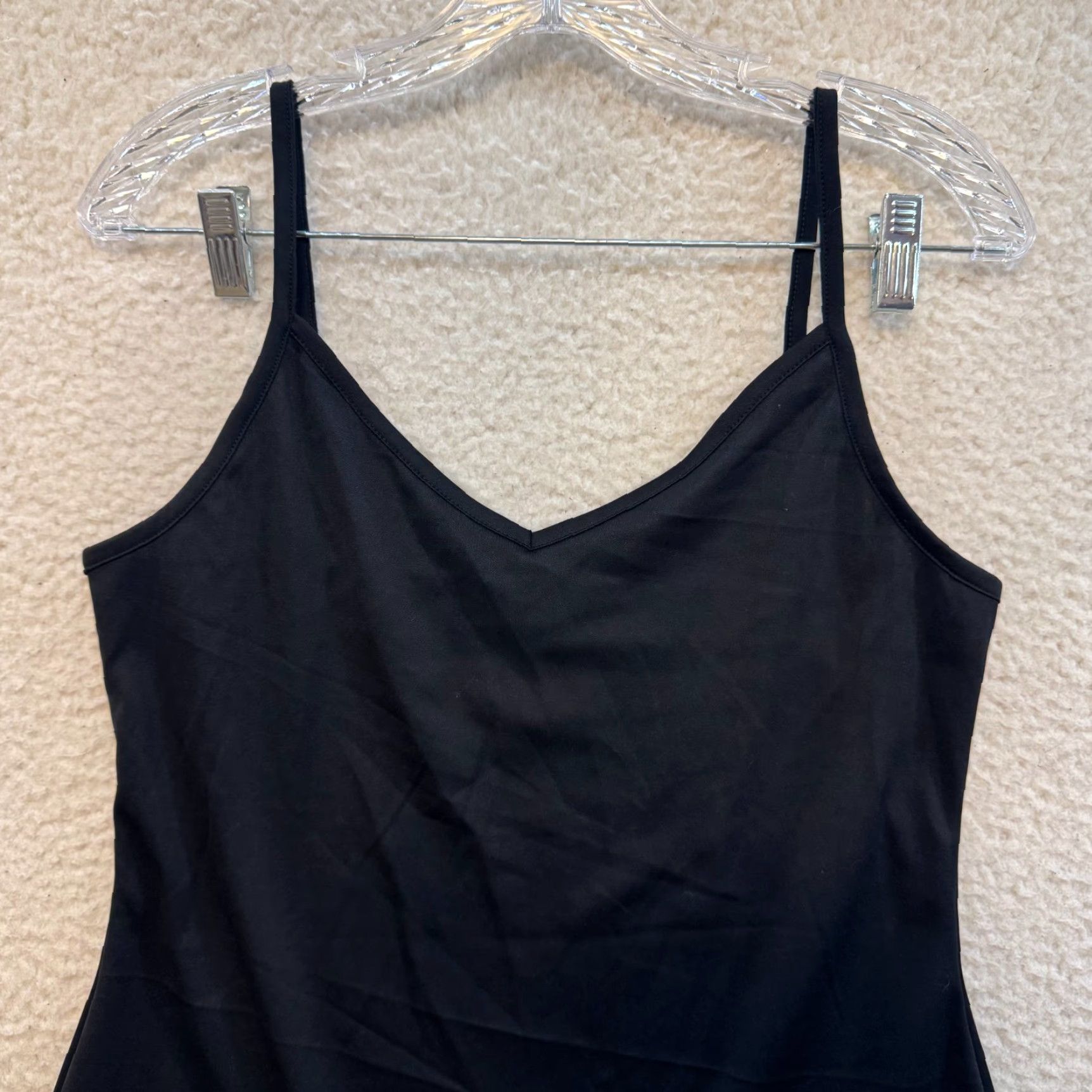 Vintage VINTAGE INC International Concepts Camisole Tank Top XL Black Slinky Stretch Basic Minimalist Fairy Shirt Womens Size XL / US 12-14 / IT 48-50 - 3 Thumbnail