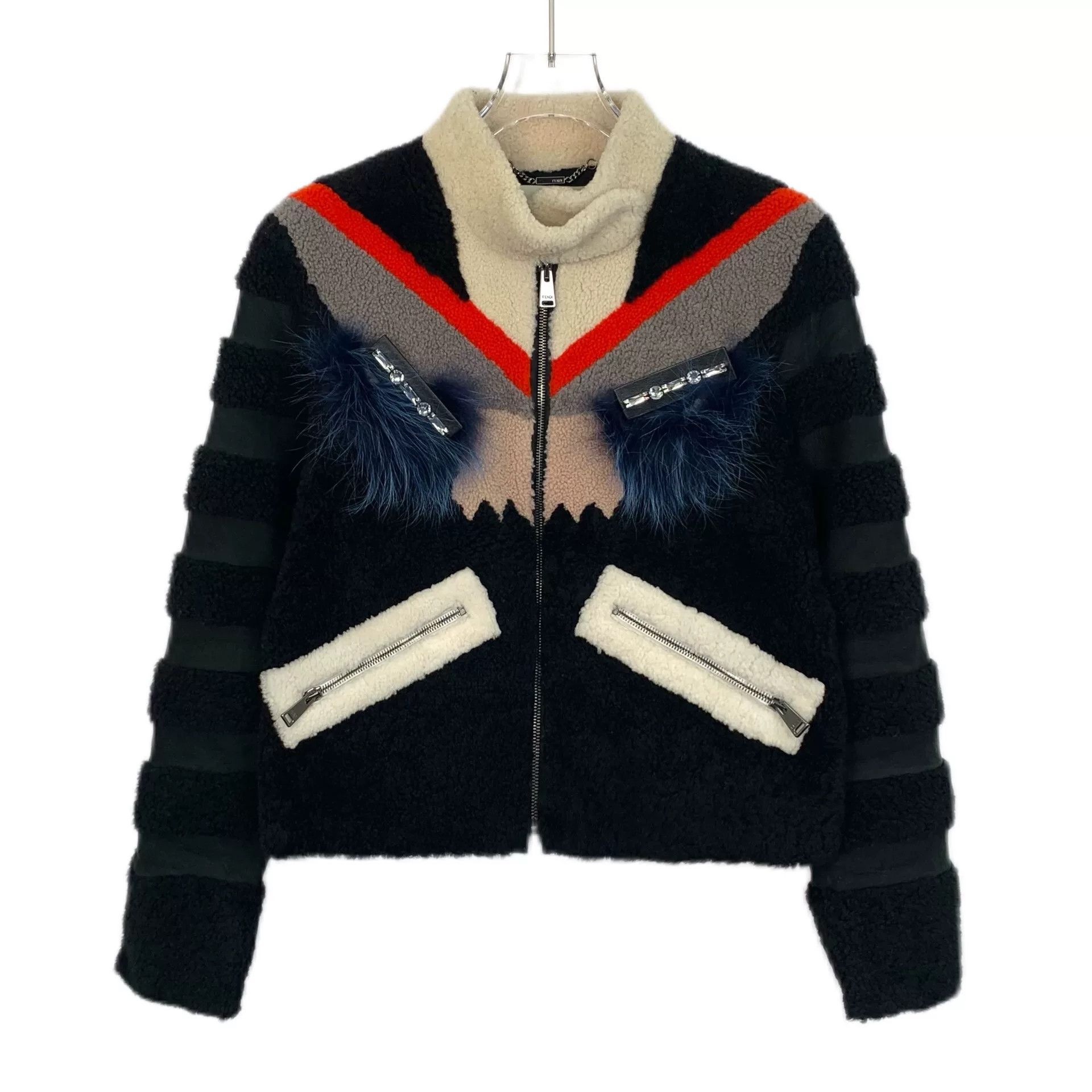 Fendi black furry monster zip jacket by fendi Size US M / EU 48-50 / 2 - 1 Thumbnail