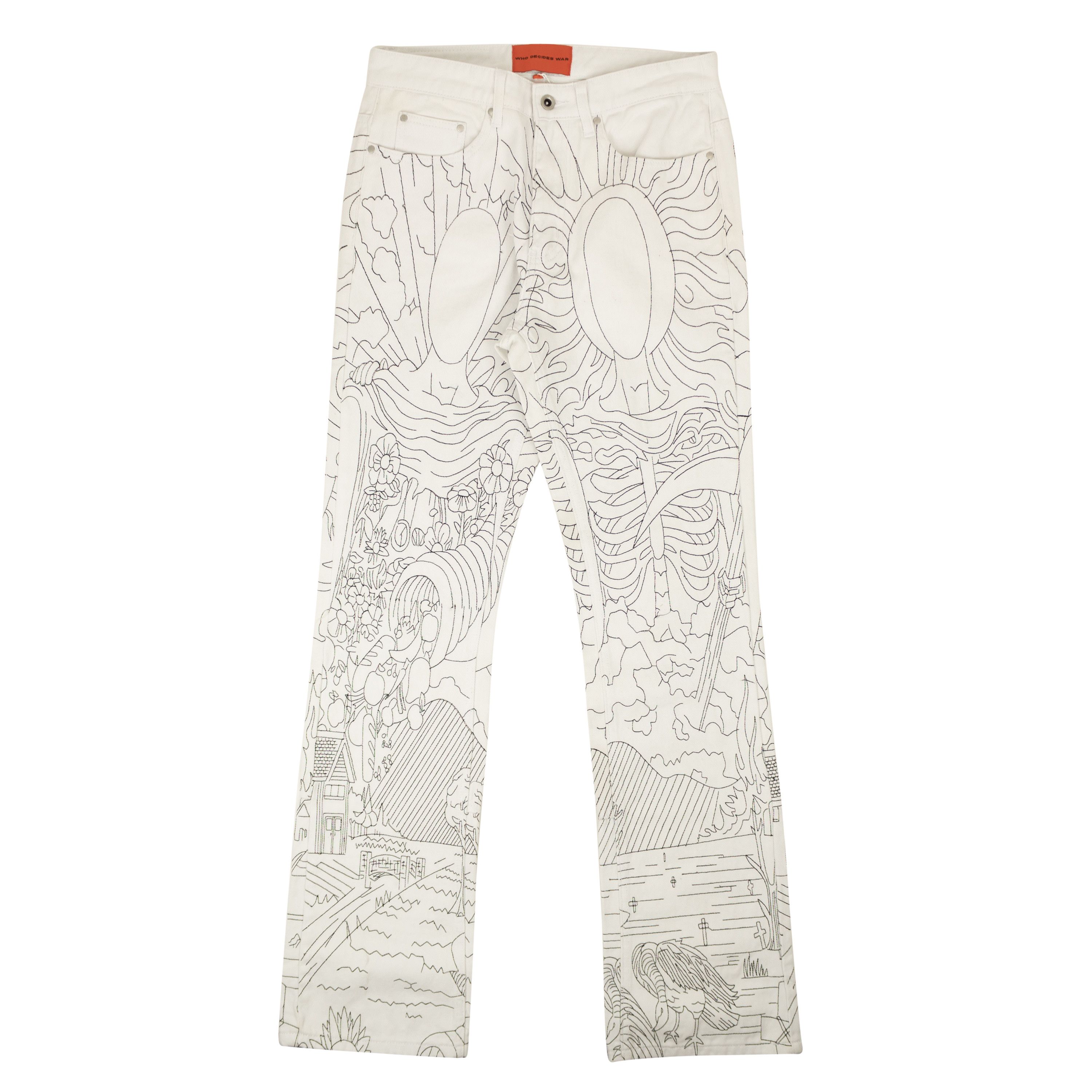 image of Who Decides War White Duality Blanc Denim Jeans Size 24, Men's